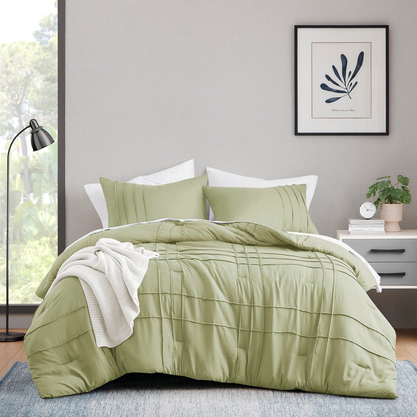 Set copripiumino Chelsea Square Evans Pinch Pleated Soft Washed Boho