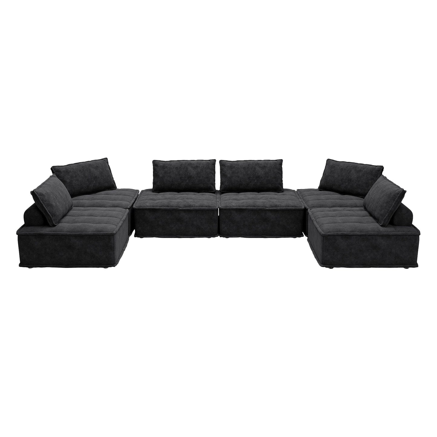 Set di divani modulari Chenille da 6 pezzi