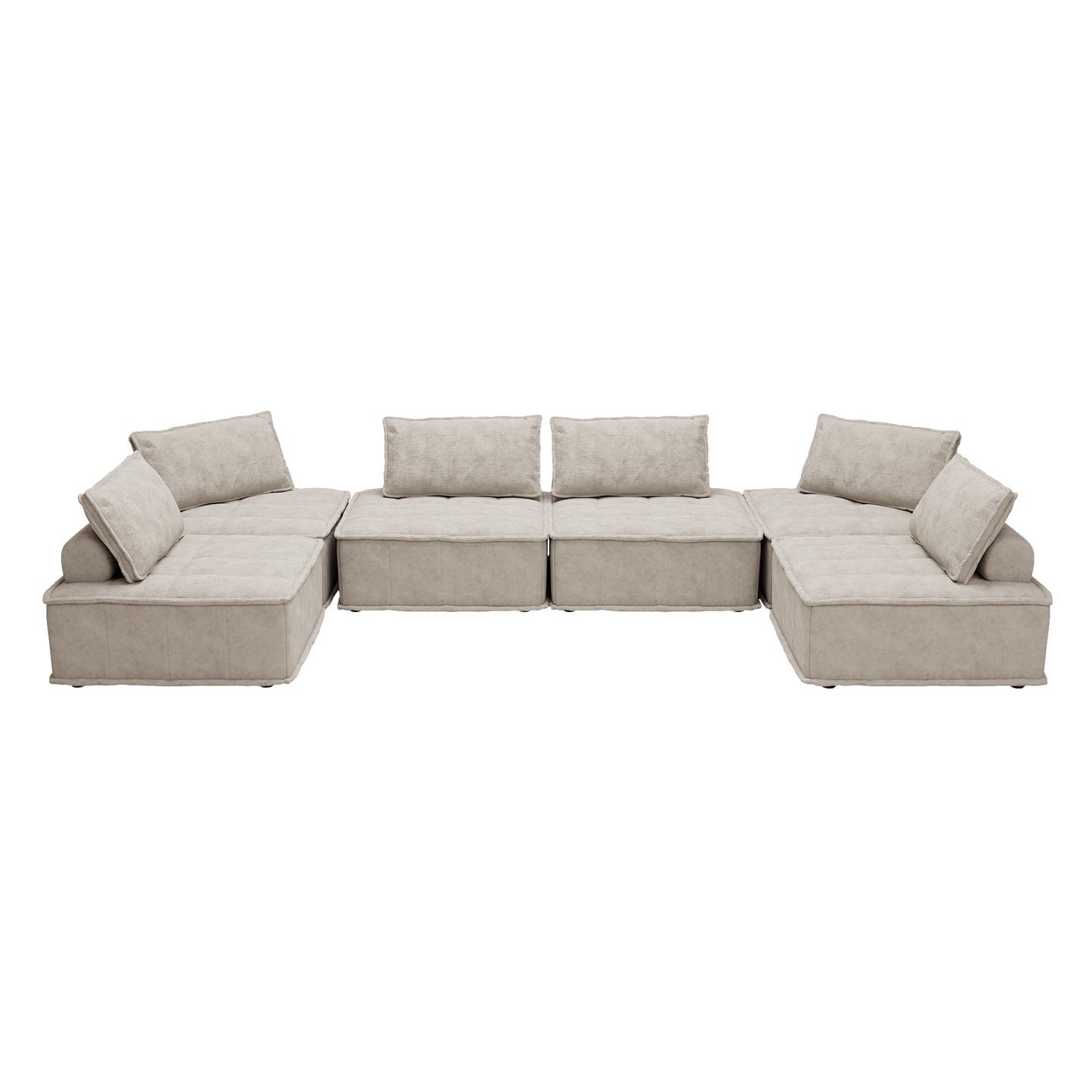 Set di divani modulari Chenille da 6 pezzi