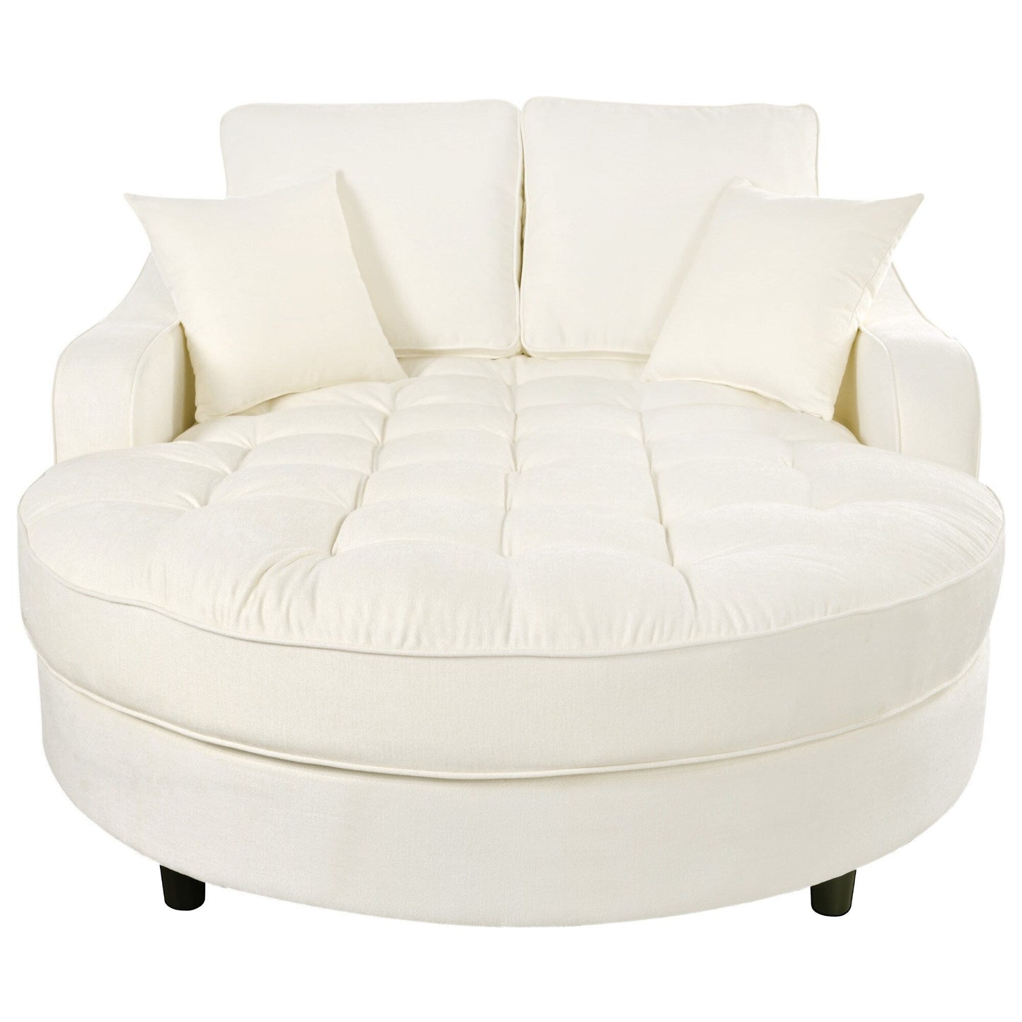 Divano letto con chaise longue in ciniglia, divano imbottito con schienale trapuntato e 2 cuscini staccabili per soggiorno
