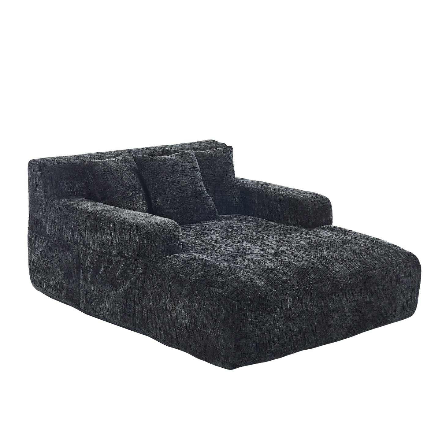 Divano letto Chenille Lazy Sofa con cuscini - Poltrona trasformabile con braccioli, divano letto multiposizione per soggiorno