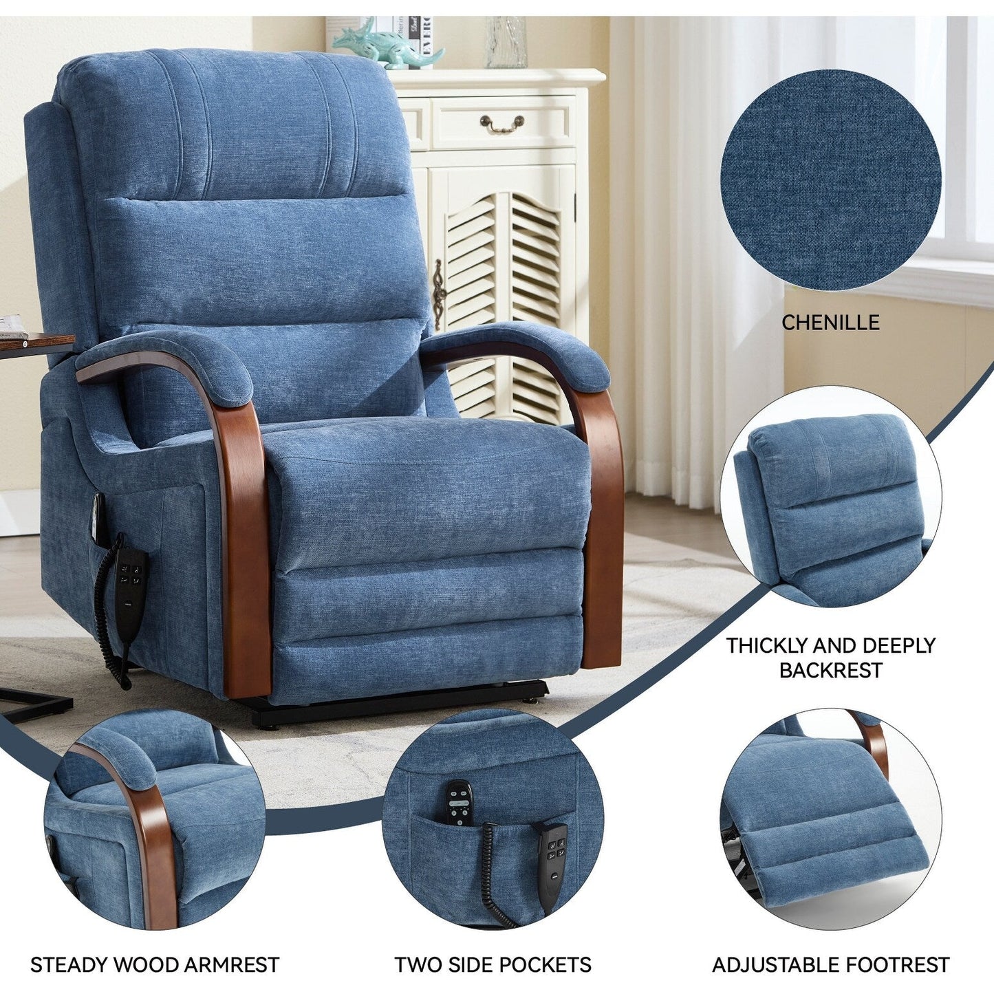 Poltrona reclinabile Chenille Lift