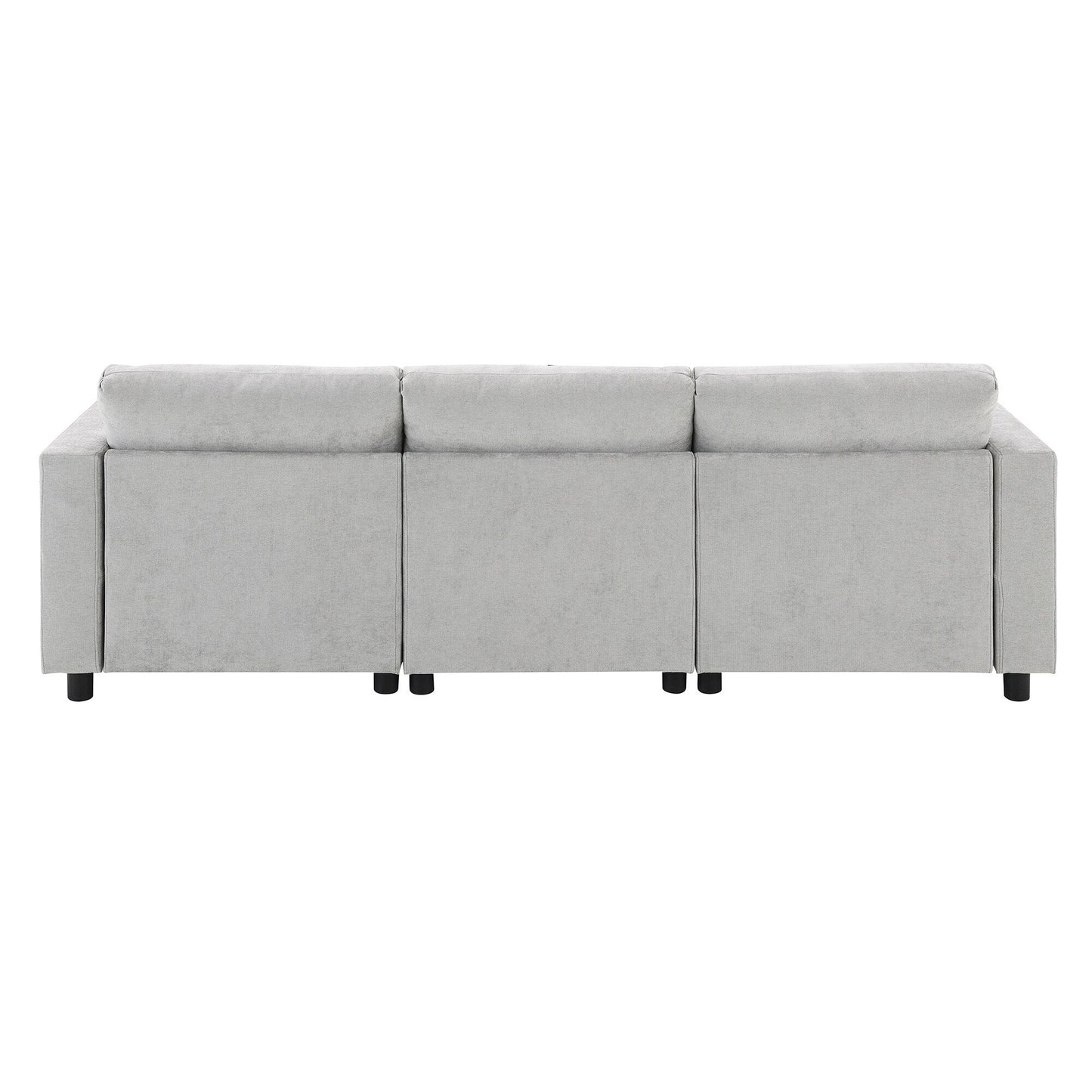 Divano componibile modulare in ciniglia con tasche portaoggetti, divano a U da 5 posti con cuscini, divano Cloud con 2 pouf mobili