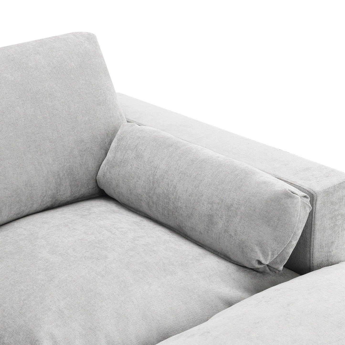 Divano componibile modulare in ciniglia con tasche portaoggetti, divano a U da 5 posti con cuscini, divano Cloud con 2 pouf mobili