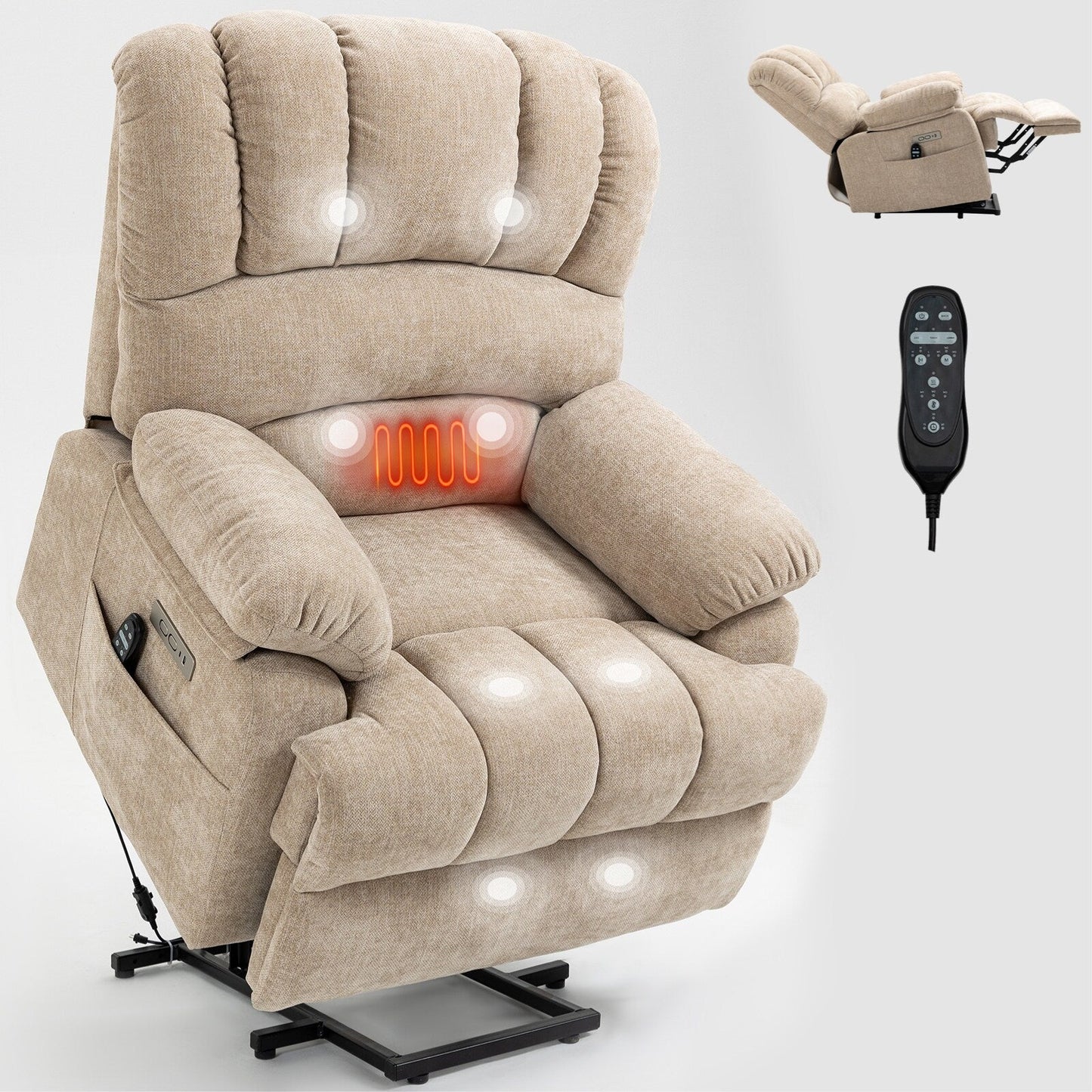 Poltrona reclinabile elettrica Chenille