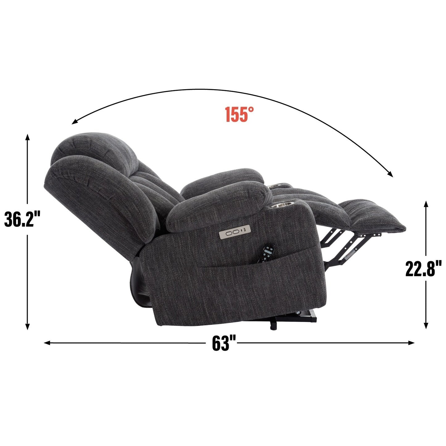 Poltrona reclinabile elettrica Chenille