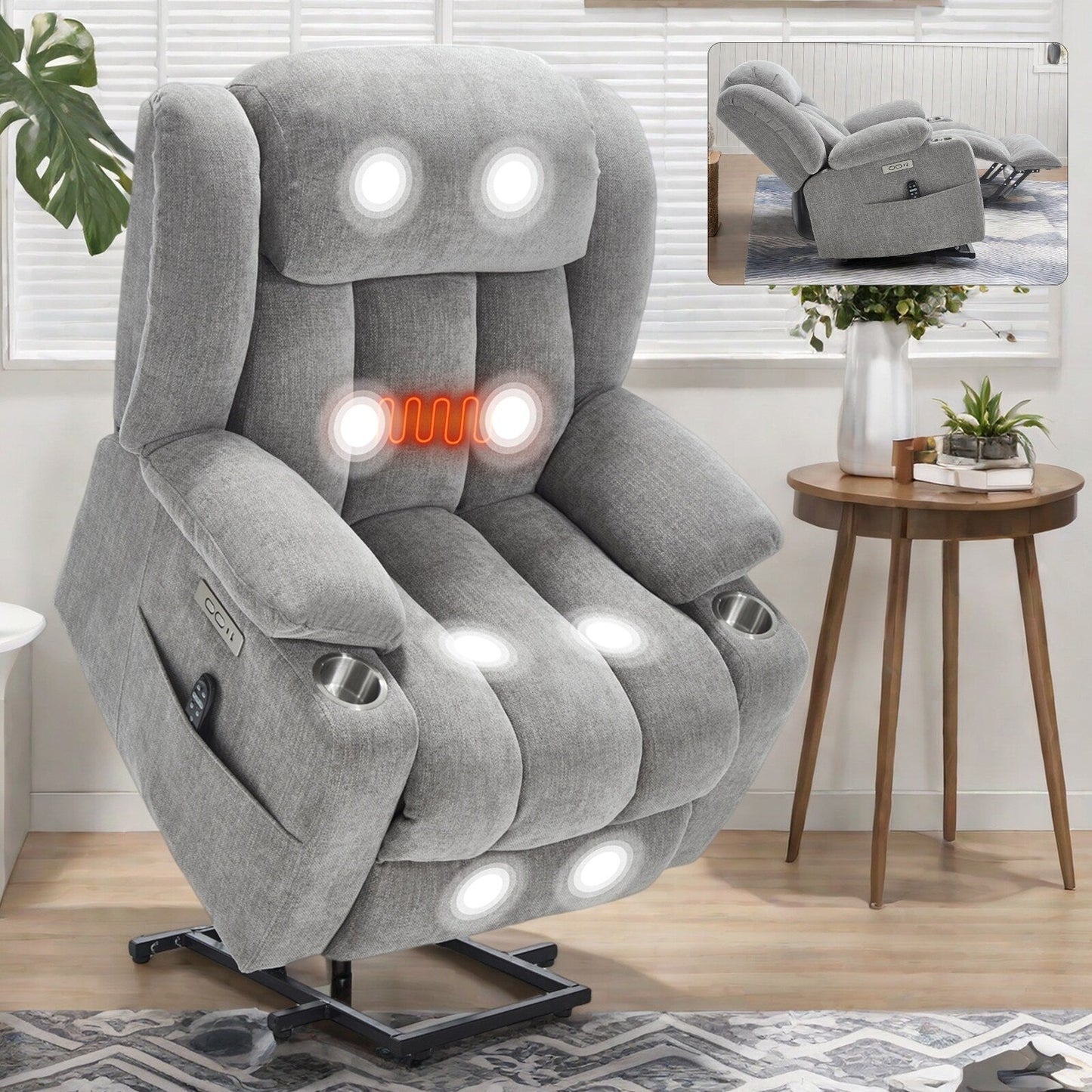 Poltrona reclinabile elettrica Chenille