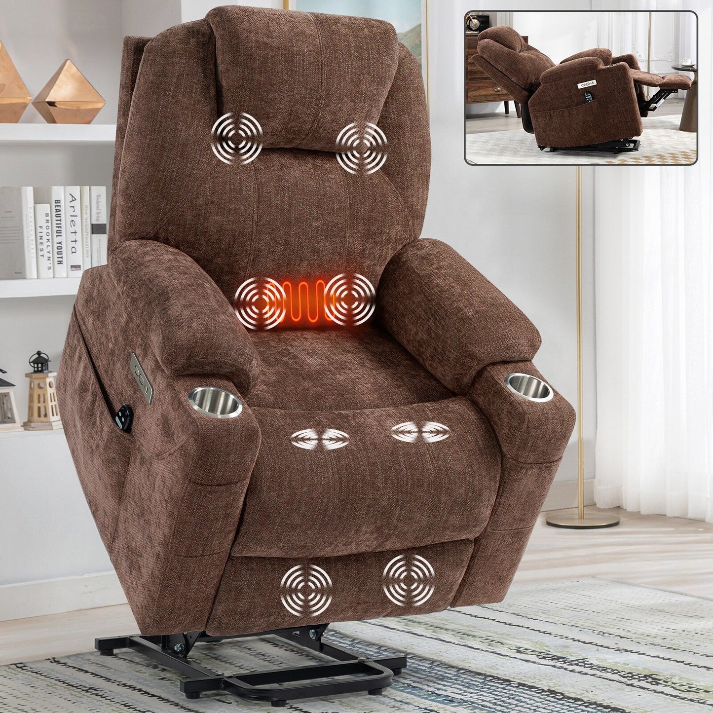 Poltrona reclinabile elettrica Chenille