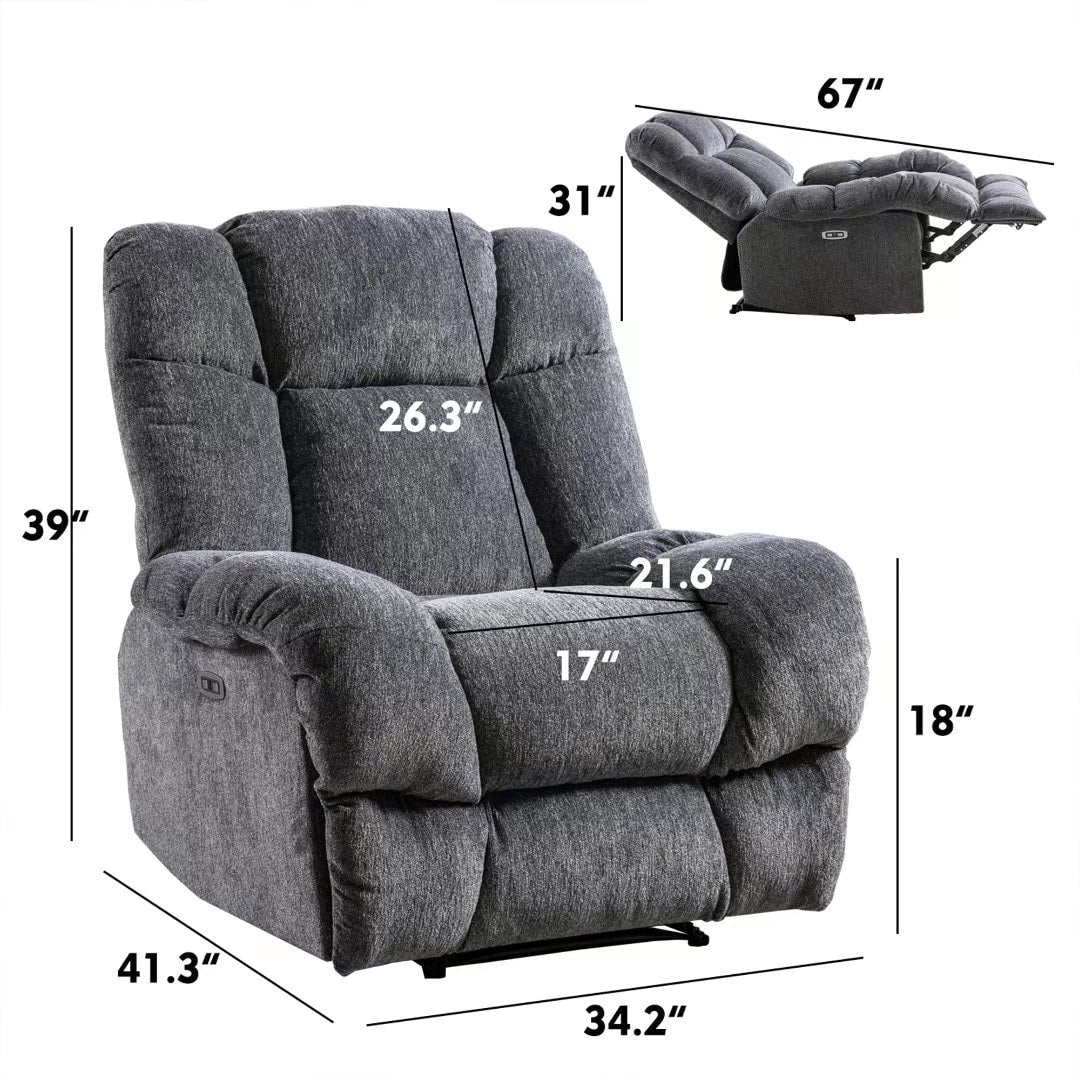 Poltrona reclinabile standard Chenille Power