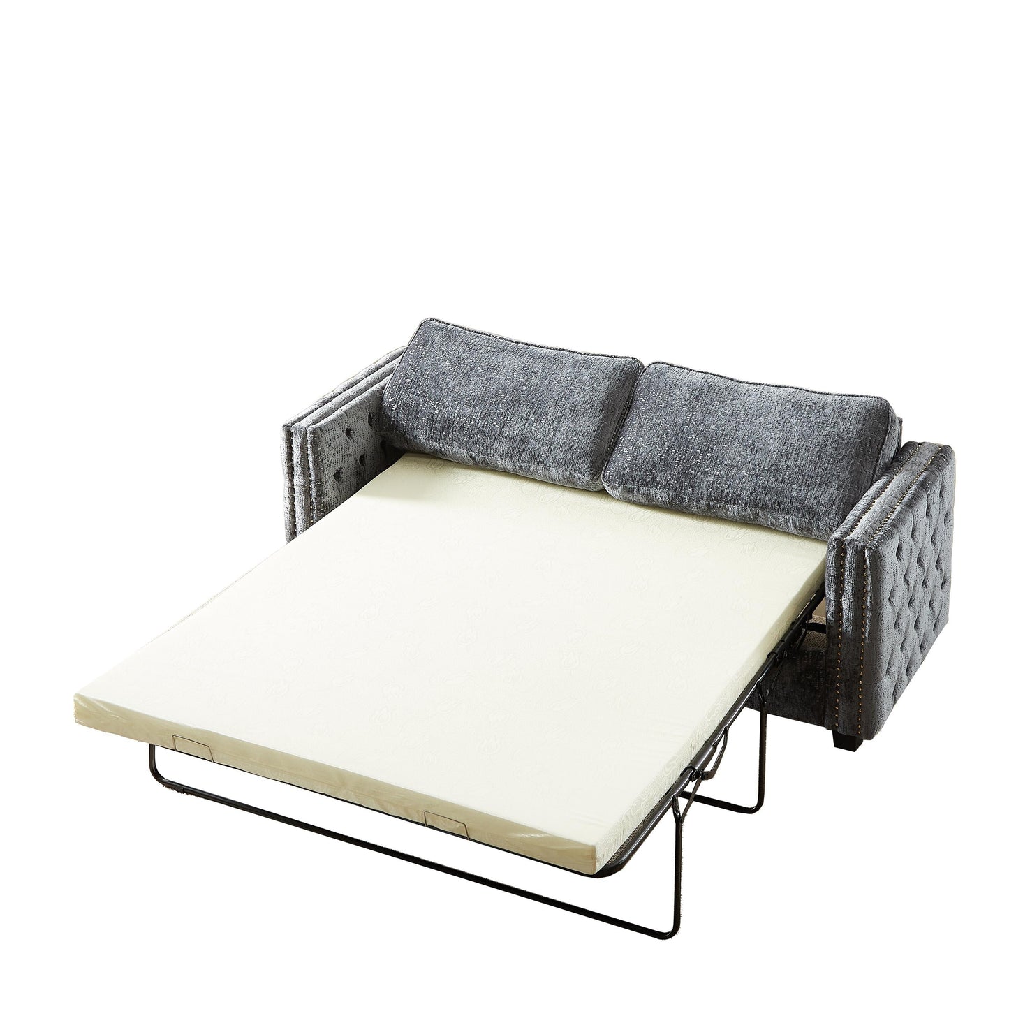 Divano letto in ciniglia con materasso in memory foam