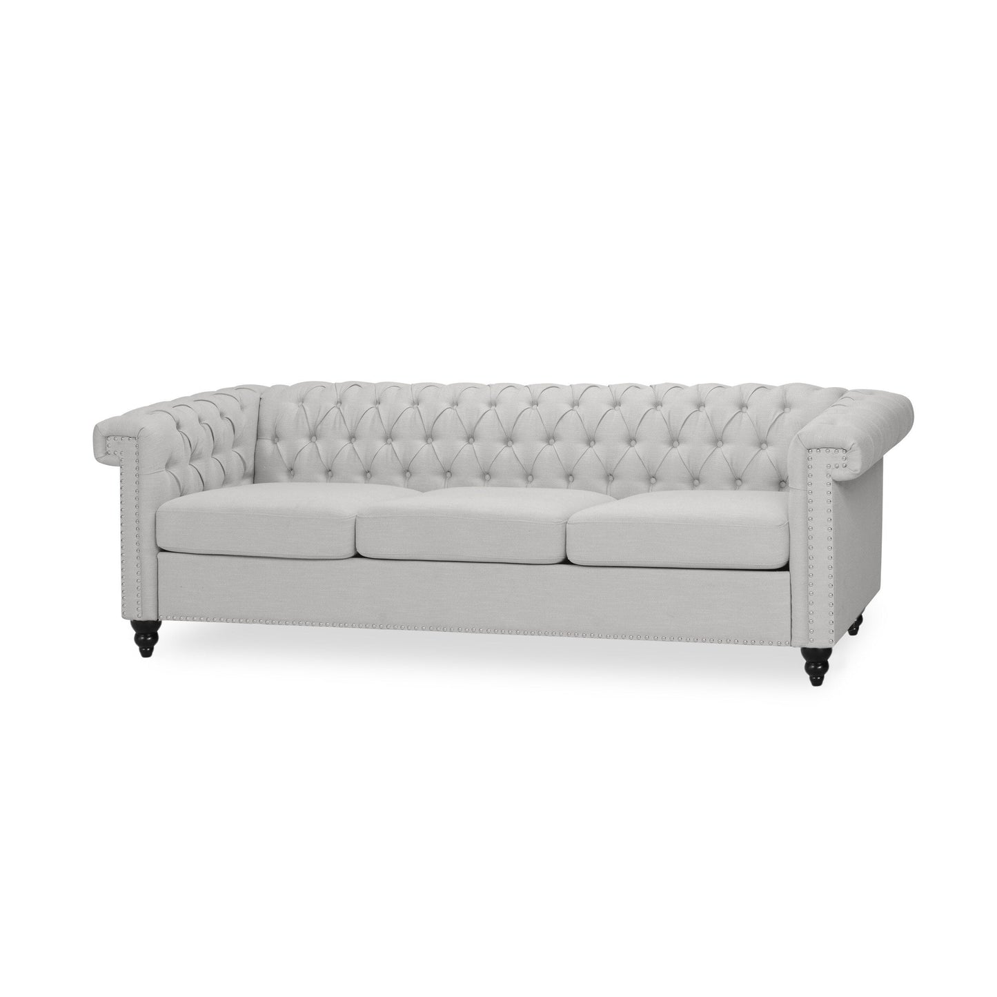 Divano Chesterfield a 3 posti con capitonné e borchie