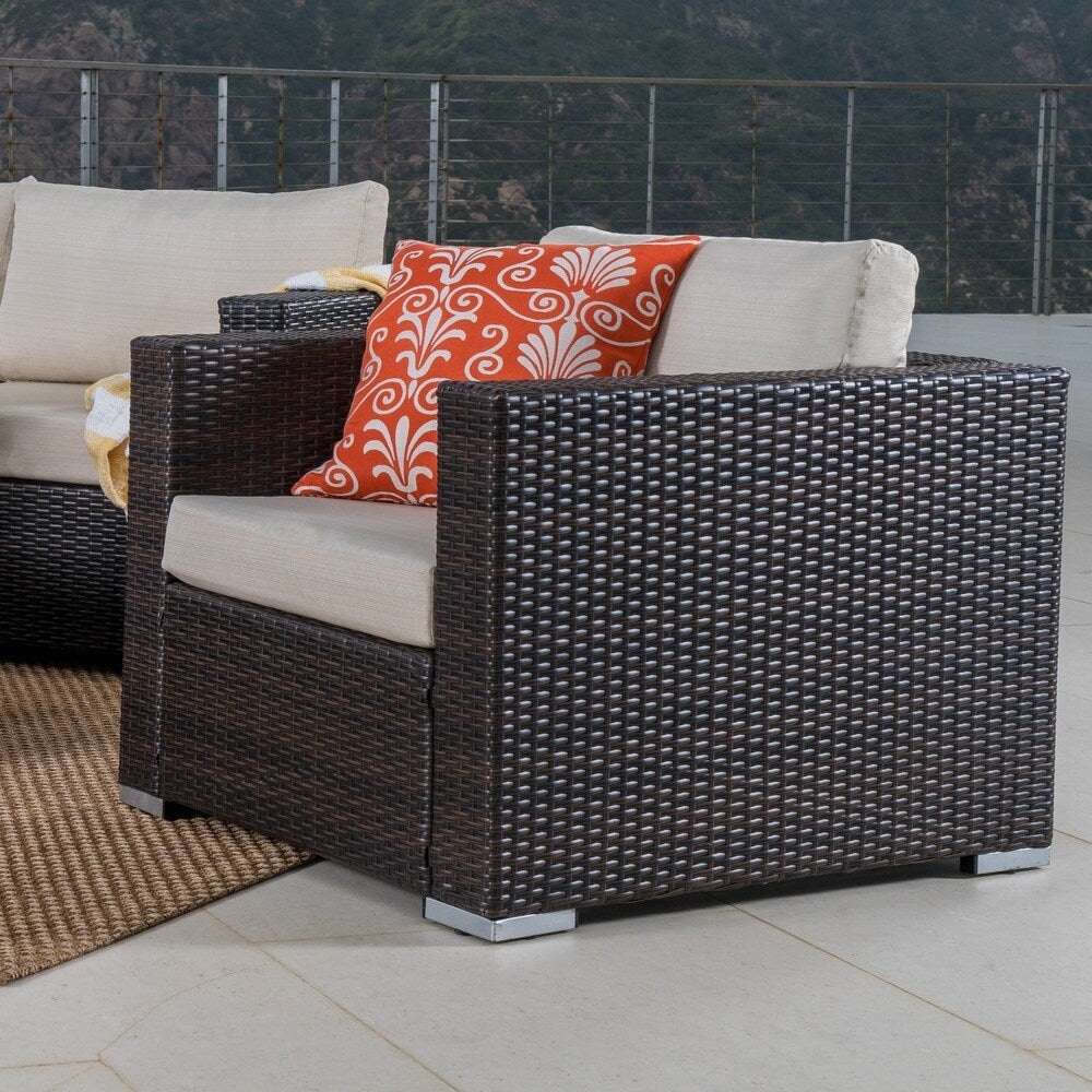 Christopher Knight Home Santa Rosa Outdoor Set di 7 sedute in vimini componibili