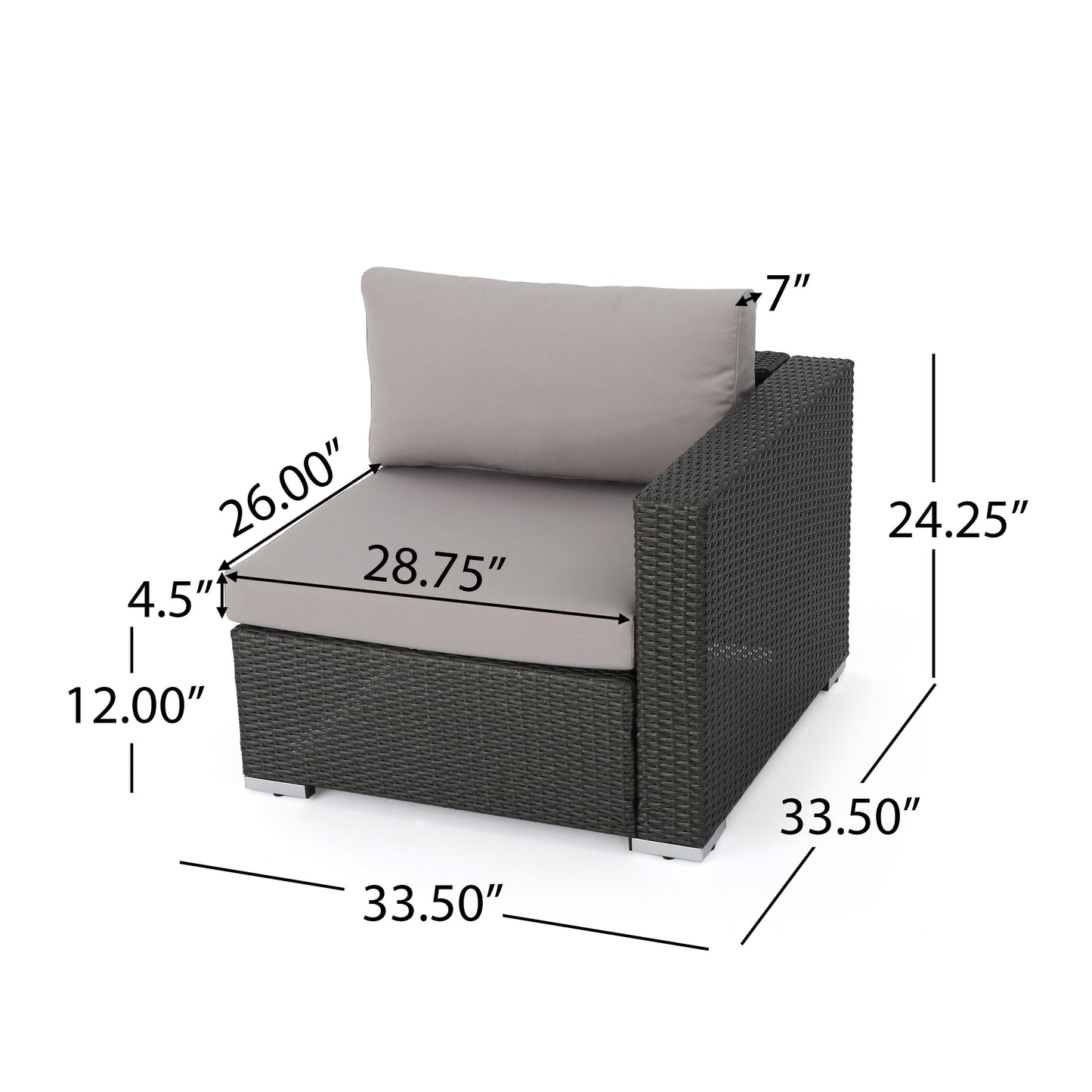 Christopher Knight Home Santa Rosa Outdoor Set di 7 sedute in vimini componibili
