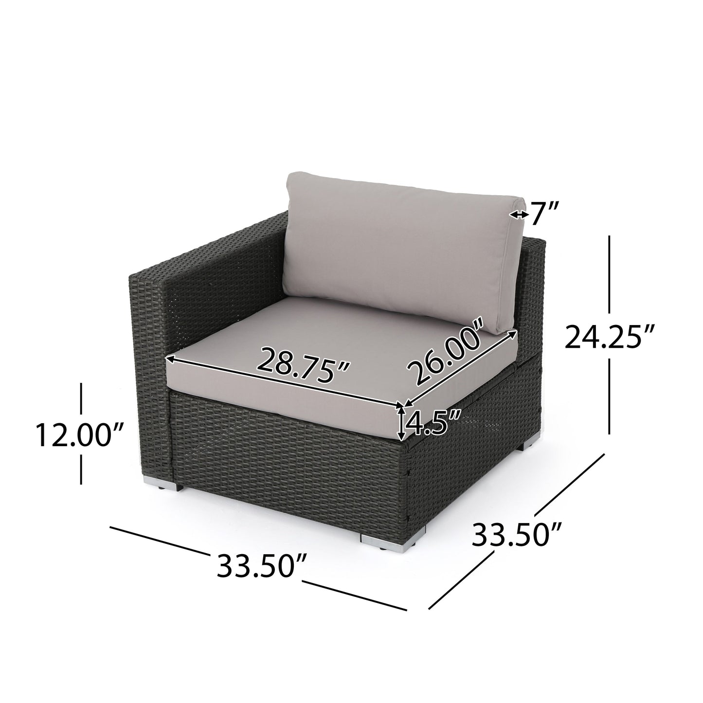 Christopher Knight Home Santa Rosa Outdoor Set di 7 sedute in vimini componibili