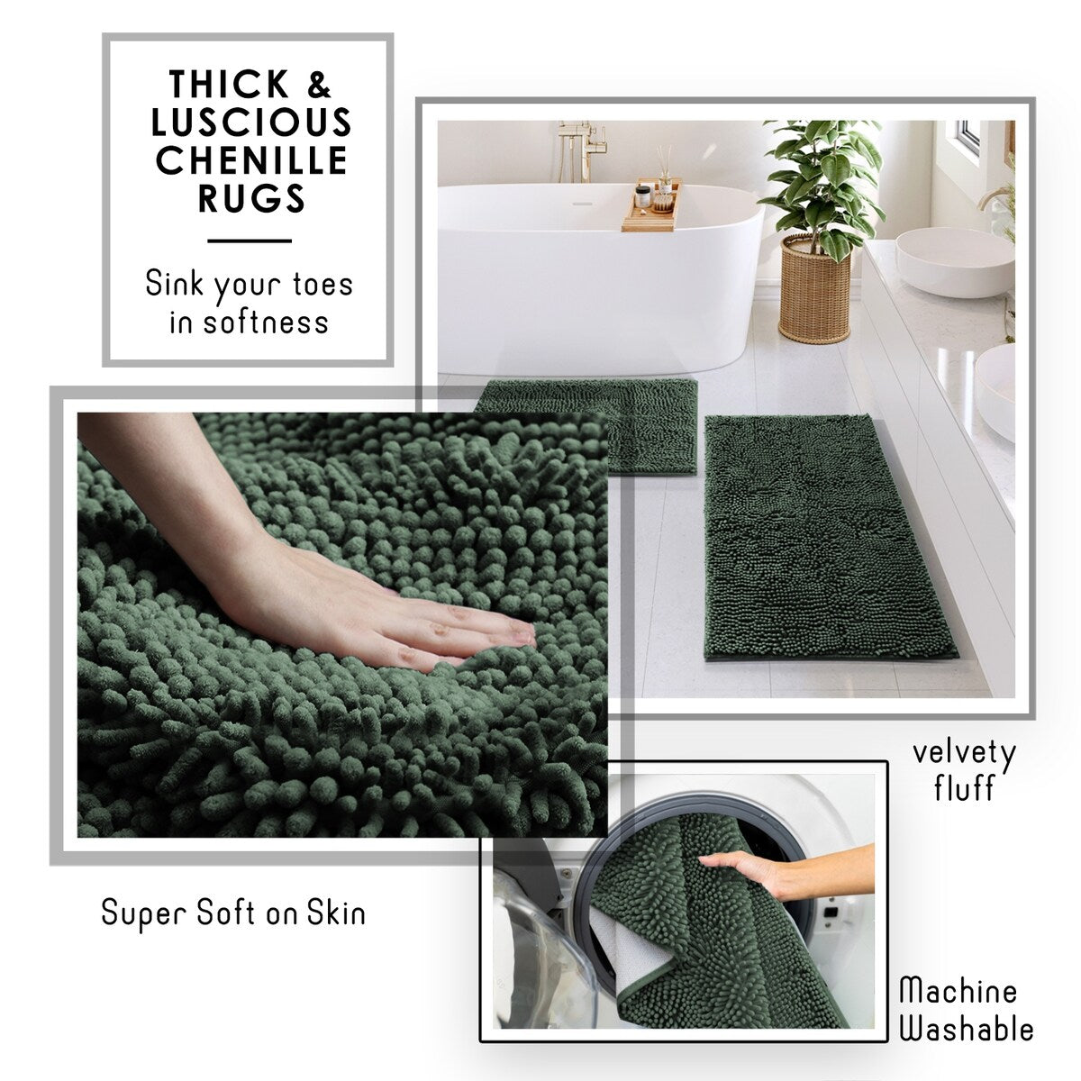 Set di accessori da bagno in bambù Clara Clark con tenda da doccia, scopino per WC, cestino e dispenser di sapone
