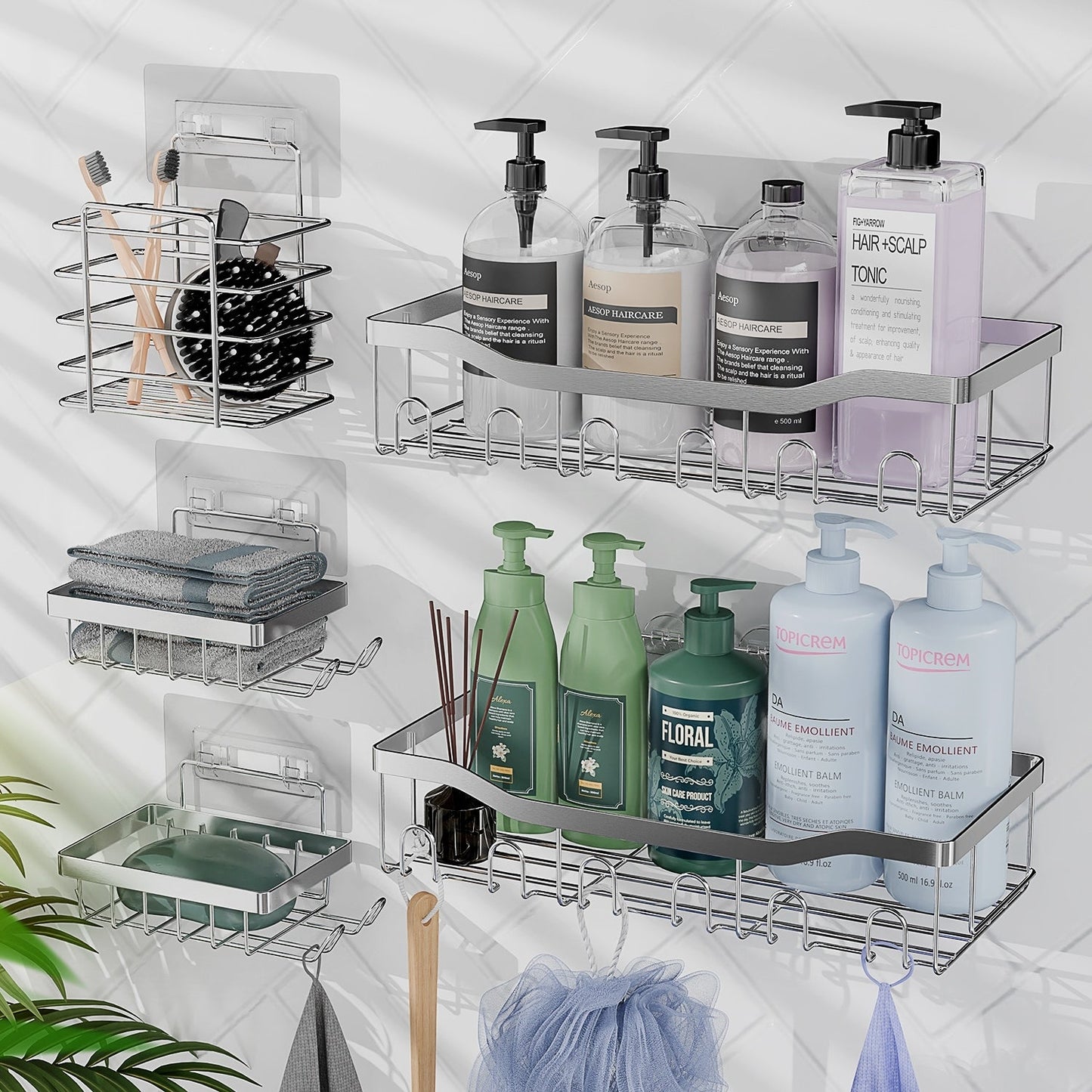 Clara Clark Shower Caddy adesivo portaoggetti per doccia