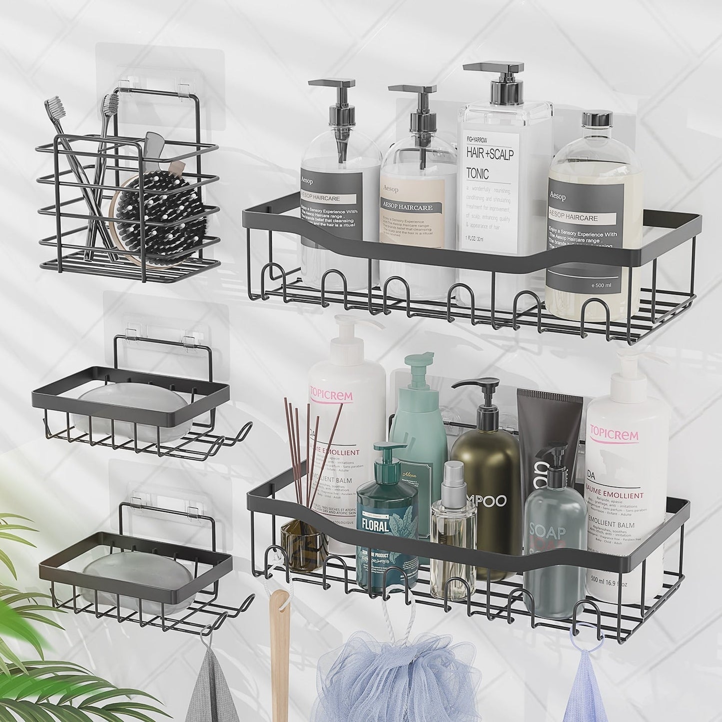 Clara Clark Shower Caddy adesivo portaoggetti per doccia