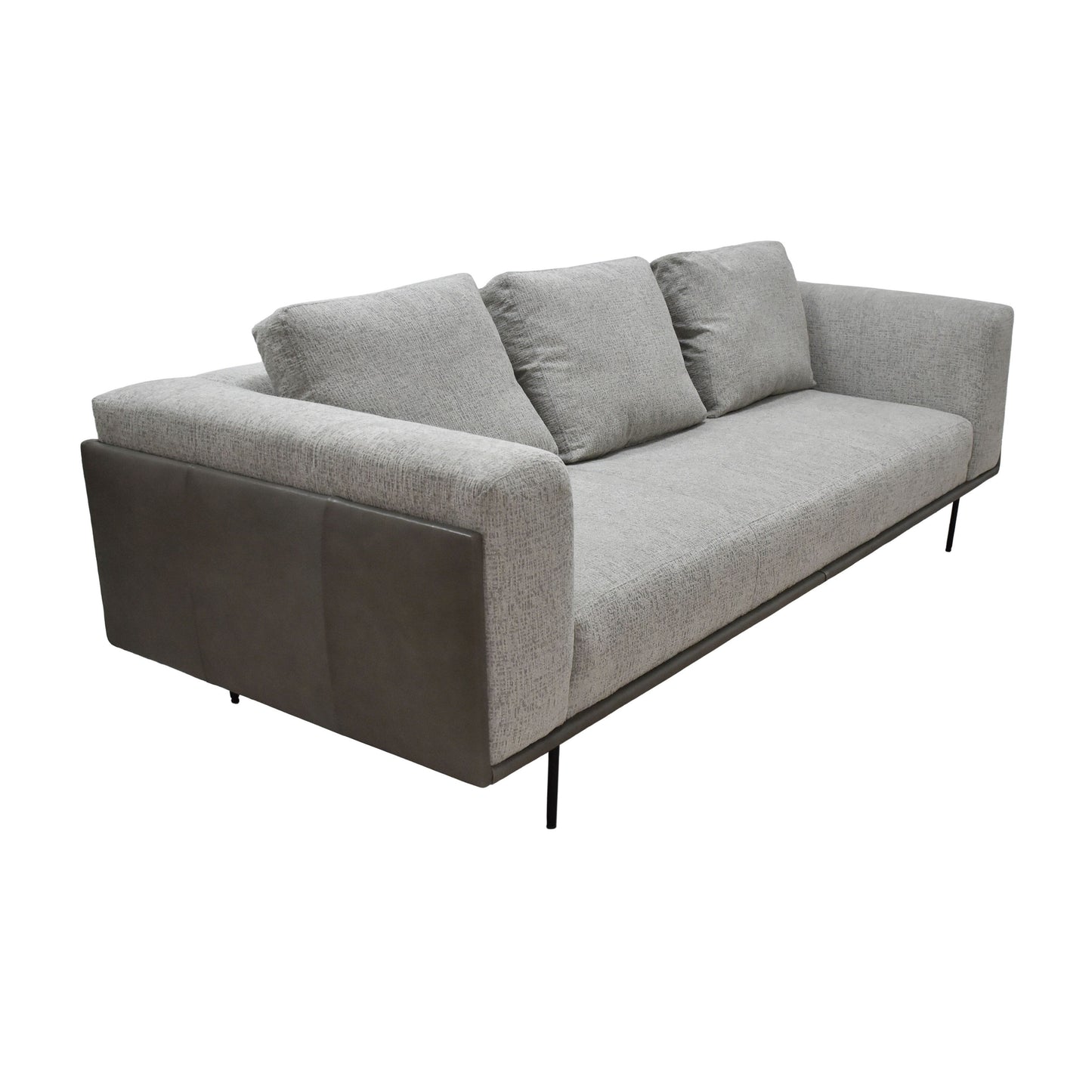 Divano in tessuto e pelle Sinclair di Classic Home
