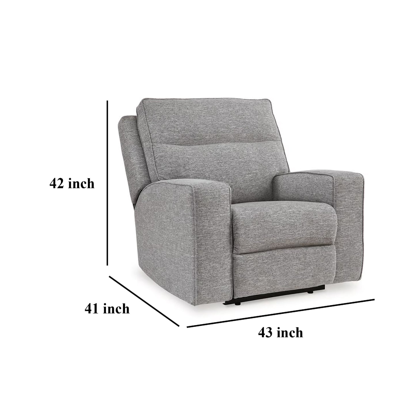 Poltrona reclinabile elettrica Cloe, schienale regolabile, grigio Performance Nuvella