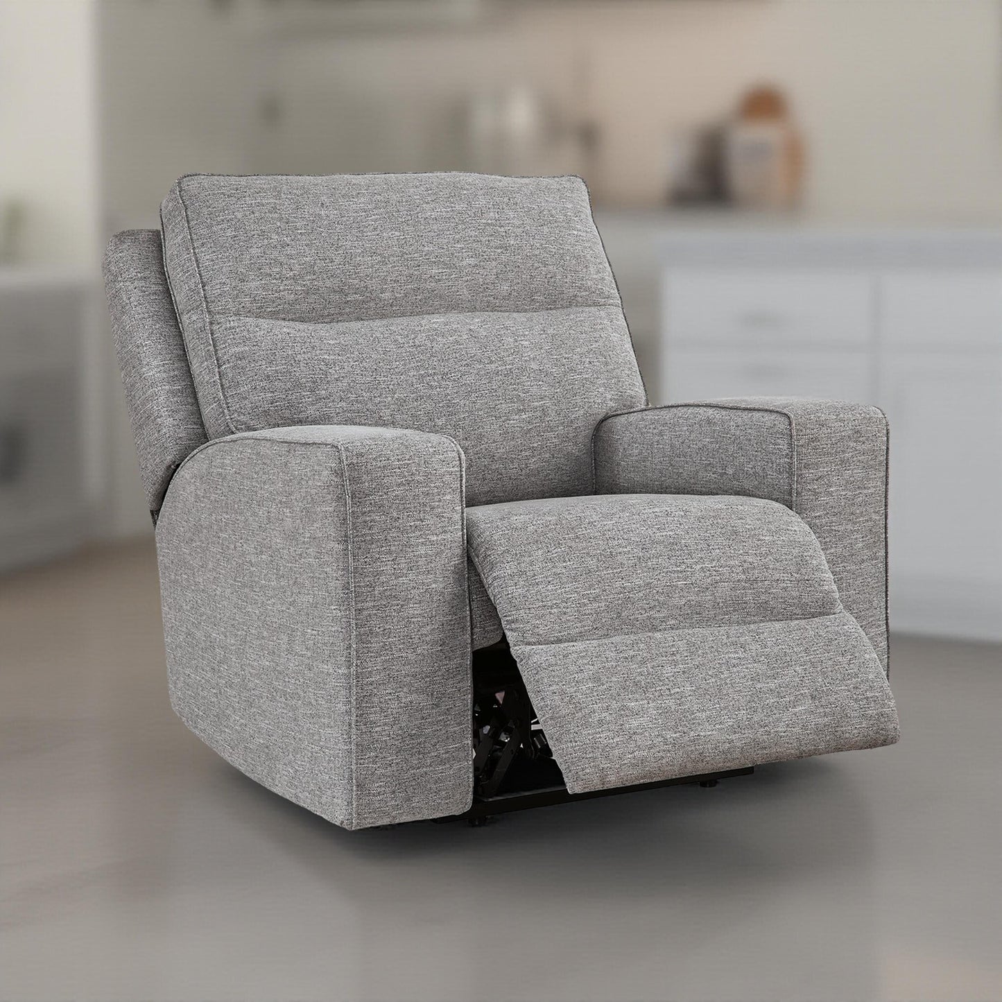 Poltrona reclinabile elettrica Cloe, schienale regolabile, grigio Performance Nuvella