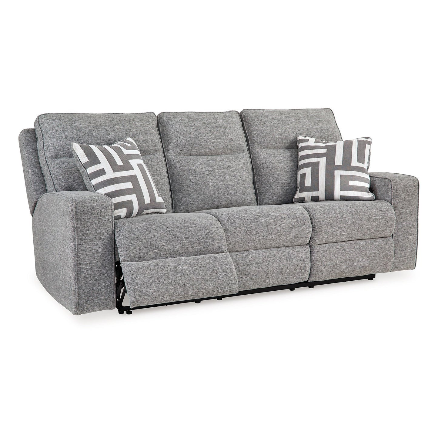 Divano reclinabile Cloe Power, grigio Performance Nuvella, 2 cuscini, 88 pollici