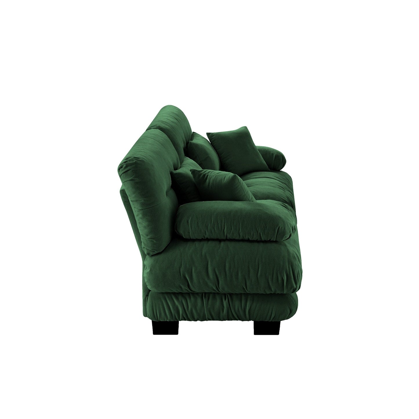 Divano a 2 posti Cloud Couch per soggiorno, divano a 2 posti in ciniglia con 2 cuscini lombari e 2 cuscini decorativi, verde ciniglia