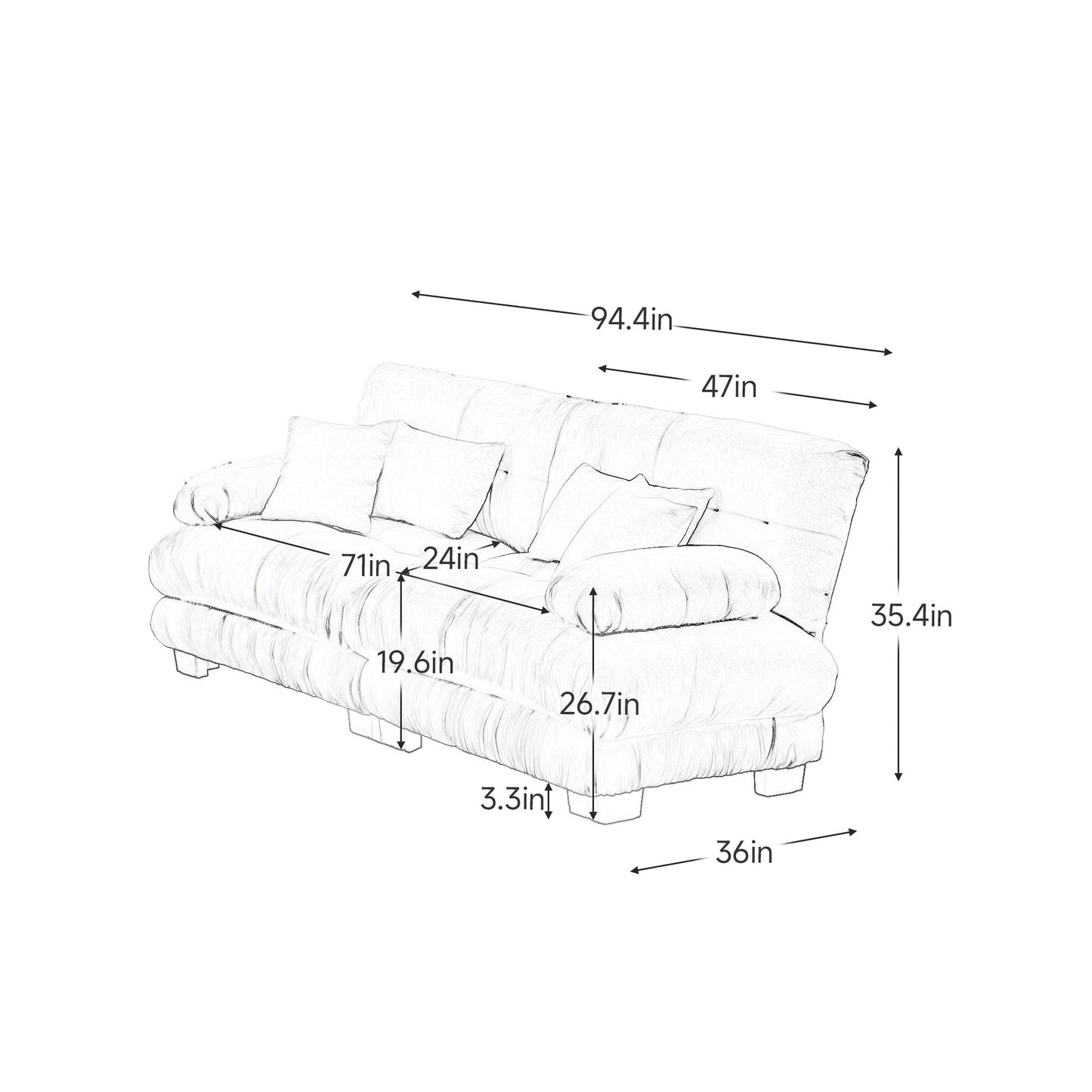 Divano a 2 posti Cloud Couch per soggiorno, divano a 2 posti in ciniglia con 2 cuscini lombari e 2 cuscini decorativi, verde ciniglia