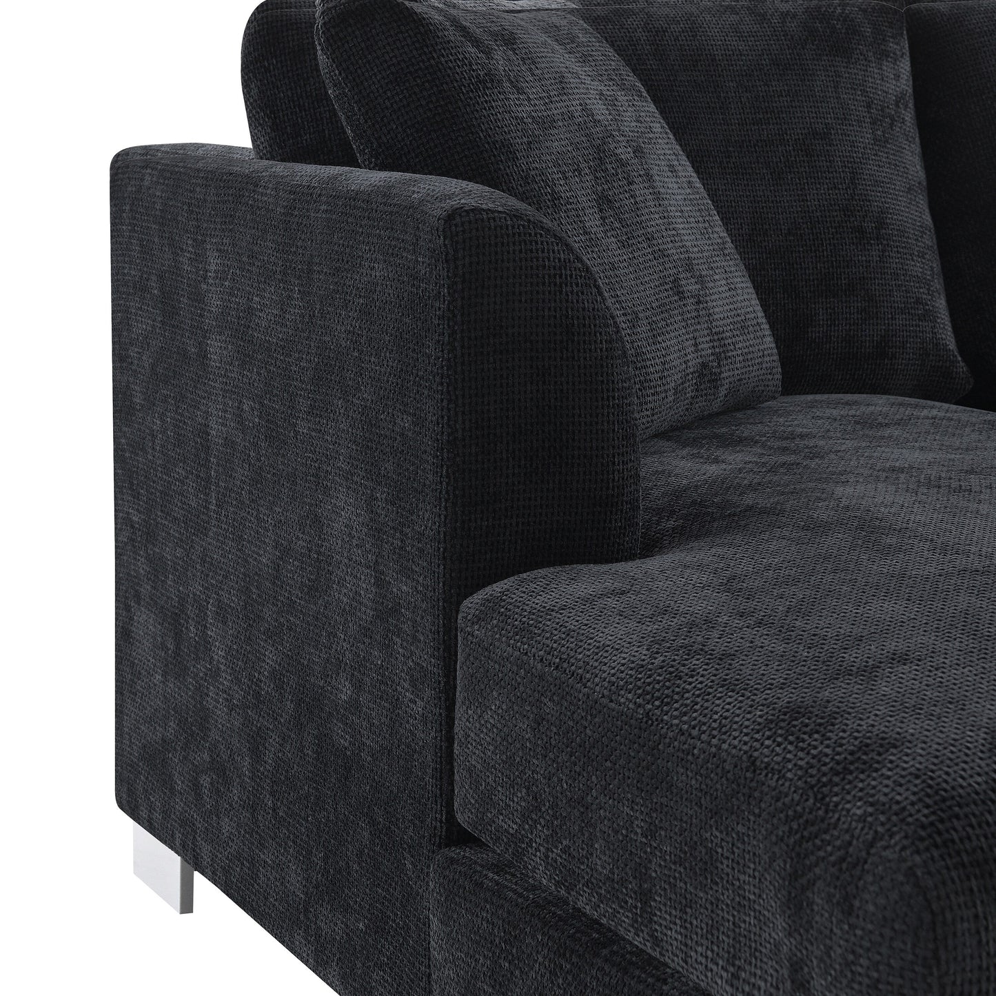 Divano componibile Cloud, set di divani di lusso a L con 2 cuscini gratuiti, mobili da interno in ciniglia a 4 posti con chaise longue oversize