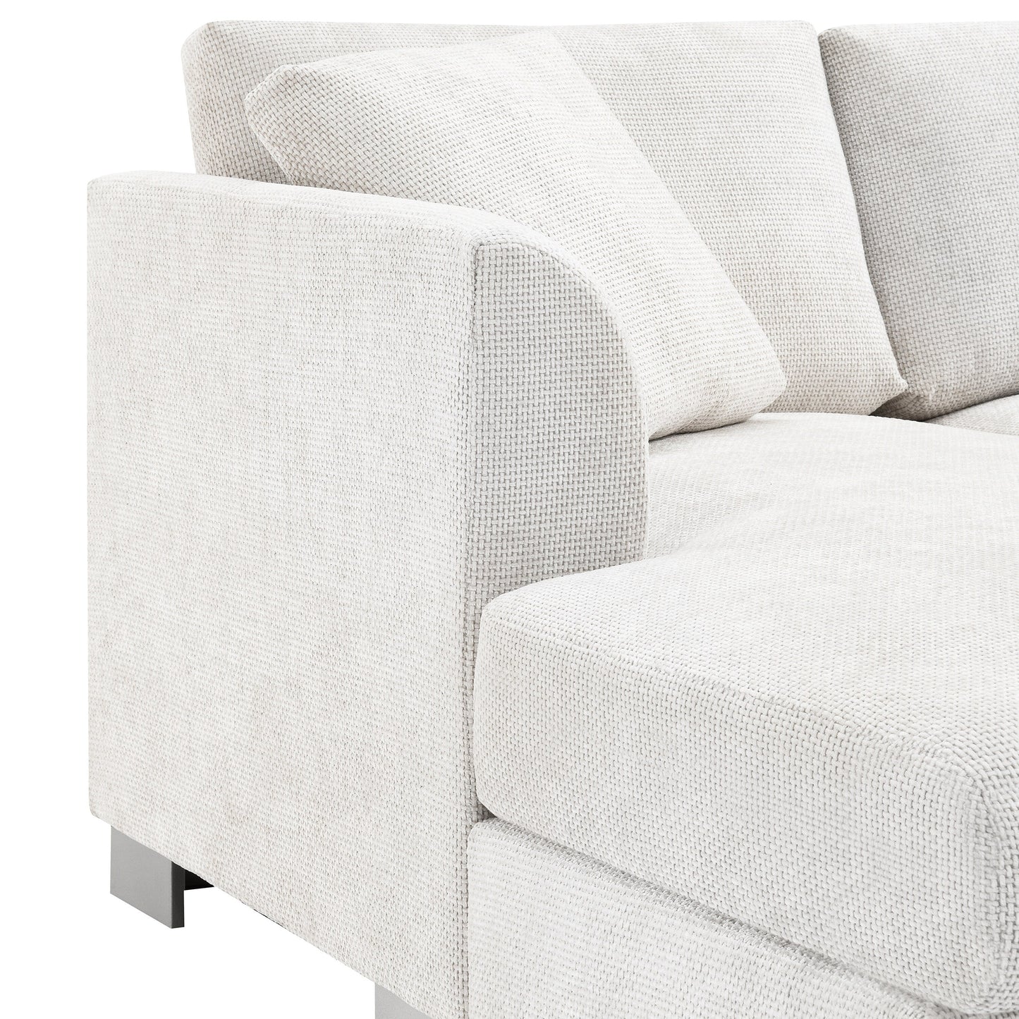 Divano componibile Cloud, set di divani di lusso a L con 2 cuscini gratuiti, mobili da interno in ciniglia a 4 posti con chaise longue oversize