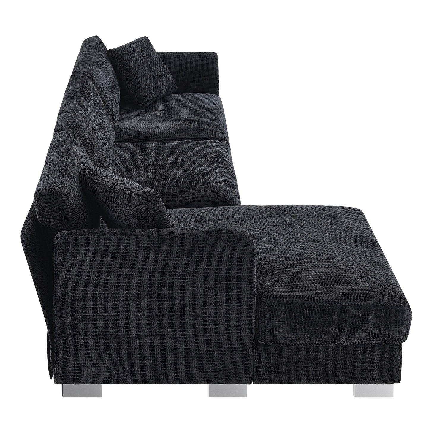 Divano componibile Cloud, set di divani di lusso a L con 2 cuscini gratuiti, mobili da interno in ciniglia a 4 posti con chaise longue oversize