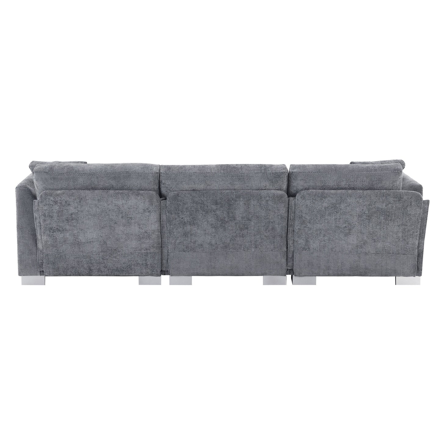 Divano componibile Cloud, set di divani di lusso a L con 2 cuscini gratuiti, mobili da interno in ciniglia a 4 posti con chaise longue oversize