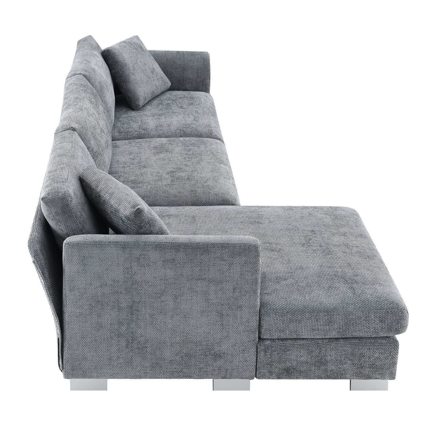 Divano componibile Cloud, set di divani di lusso a L con 2 cuscini gratuiti, mobili da interno in ciniglia a 4 posti con chaise longue oversize