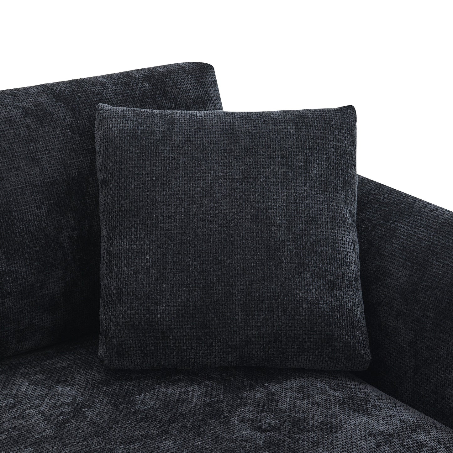 Divano componibile Cloud, set di divani di lusso a L con 2 cuscini gratuiti, mobili da interno in ciniglia a 4 posti con chaise longue oversize