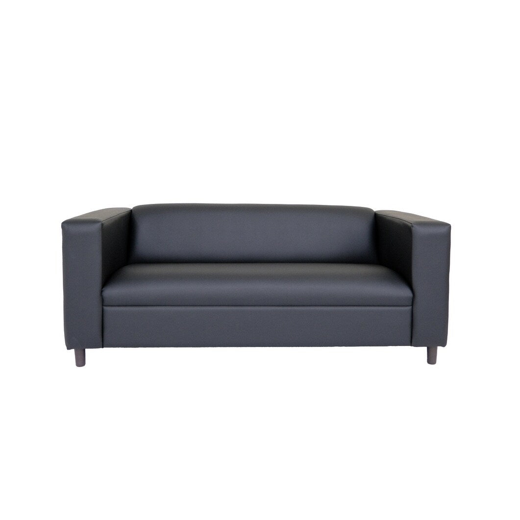 Coast to Coast Sofas Divano a 3 posti Mid Century Modern in similpelle con struttura in legno massello e imbottitura