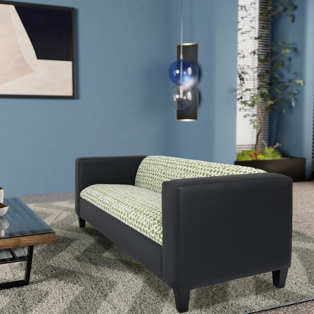 Coast to Coast Sofas Divano a 3 posti Mid Century Modern in similpelle con struttura in legno massello e imbottitura