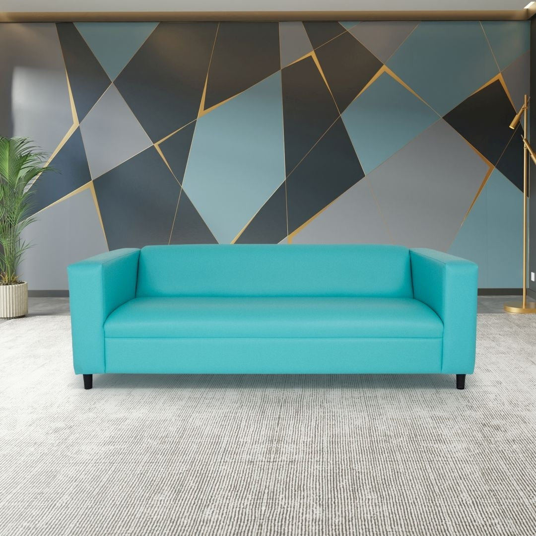 Coast to Coast Sofas Divano a 3 posti Mid Century Modern in similpelle con struttura in legno massello e imbottitura