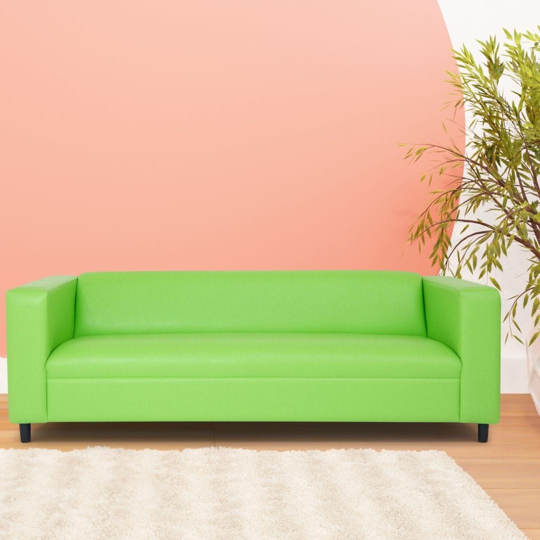 Coast to Coast Sofas Divano a 3 posti Mid Century Modern in similpelle con struttura in legno massello e imbottitura