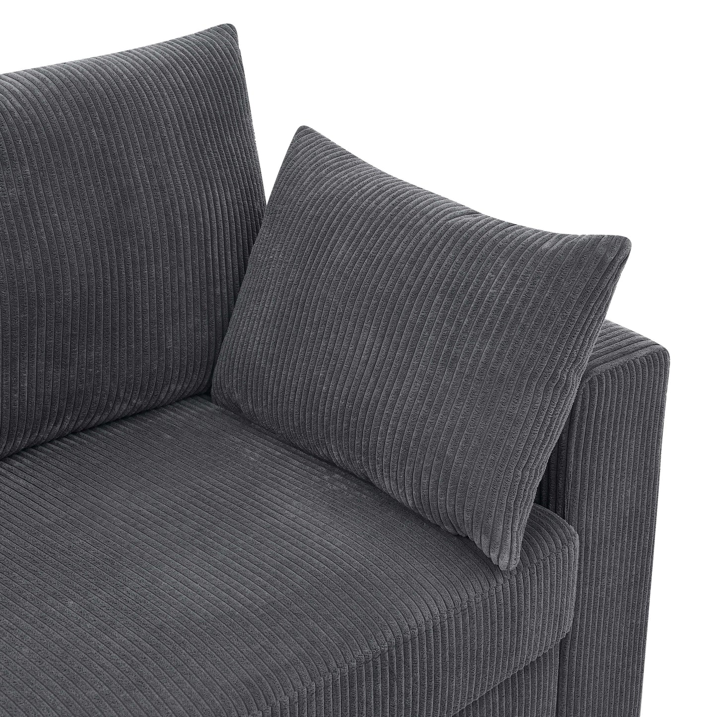 Divano in velluto a coste in stile costiero - 31 P x 79 L x 34 A