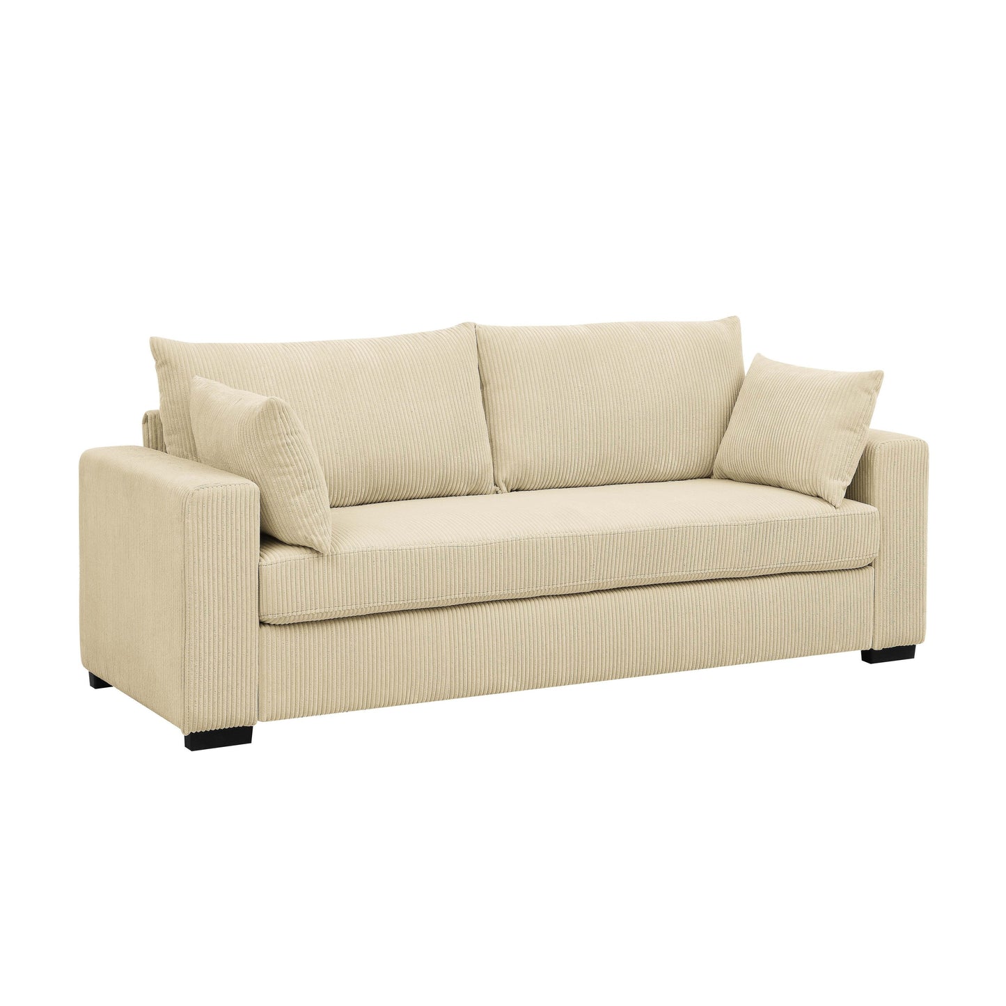 Divano in velluto a coste in stile costiero - 31 P x 79 L x 34 A