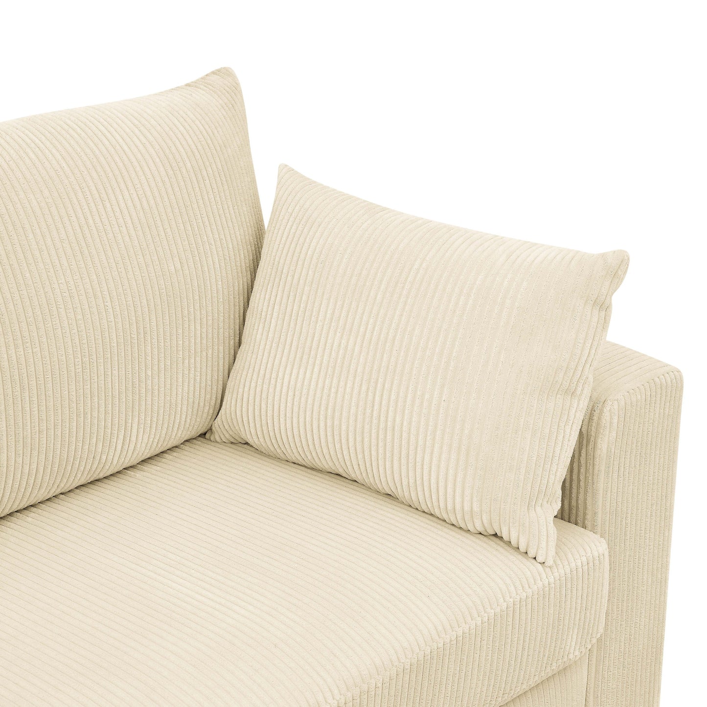 Divano in velluto a coste in stile costiero - 31 P x 79 L x 34 A