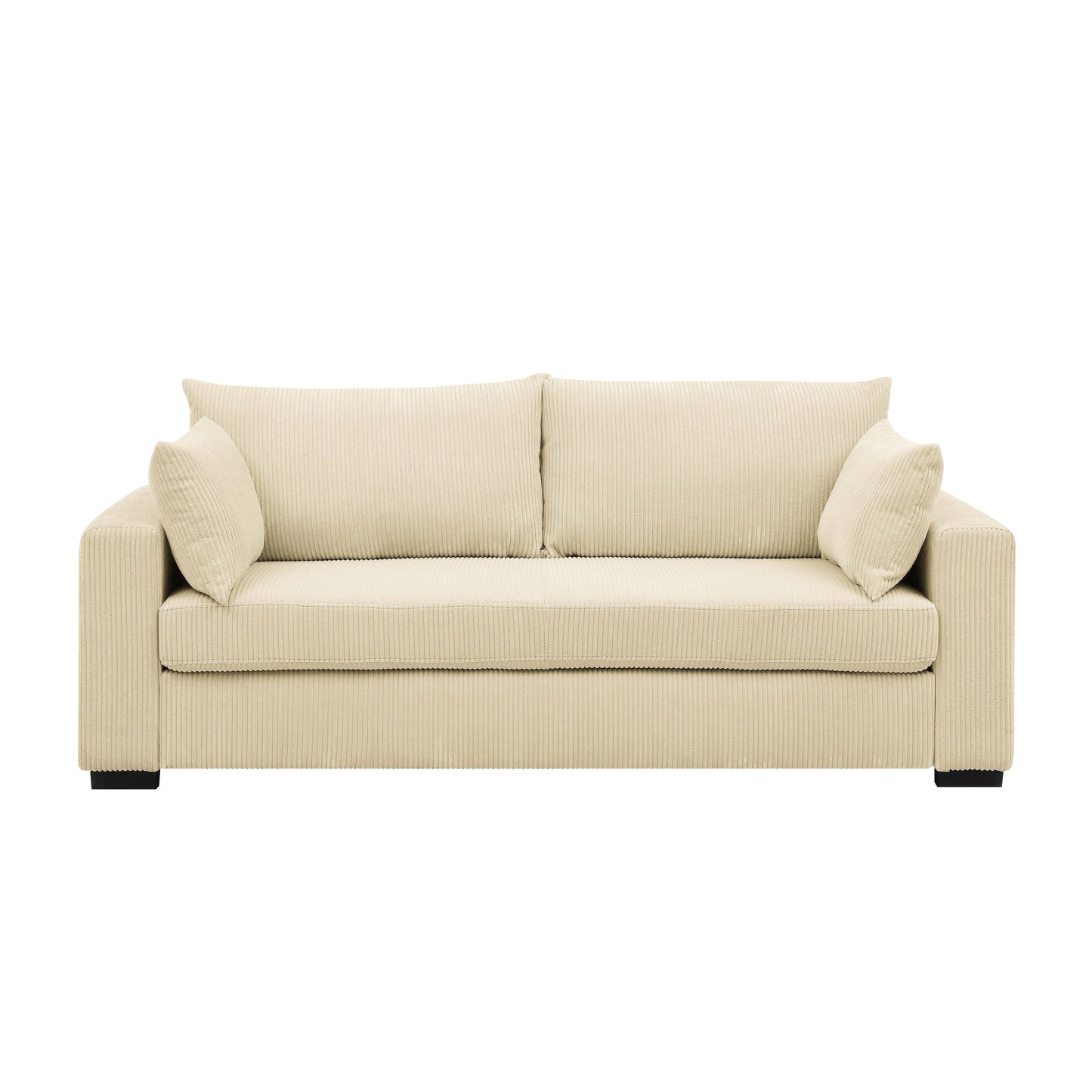 Divano in velluto a coste in stile costiero - 31 P x 79 L x 34 A