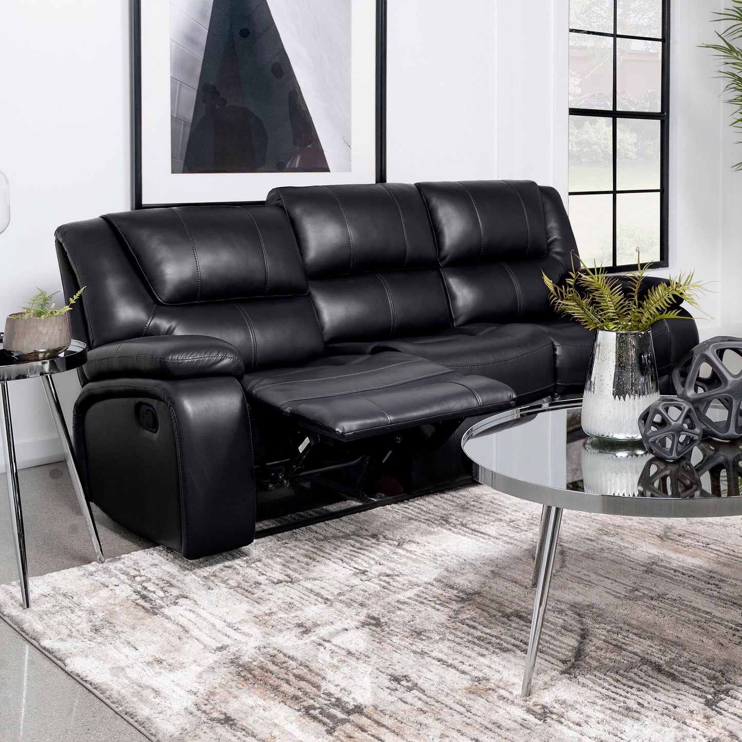 Divano reclinabile con rivestimento in similpelle Camila Transitional