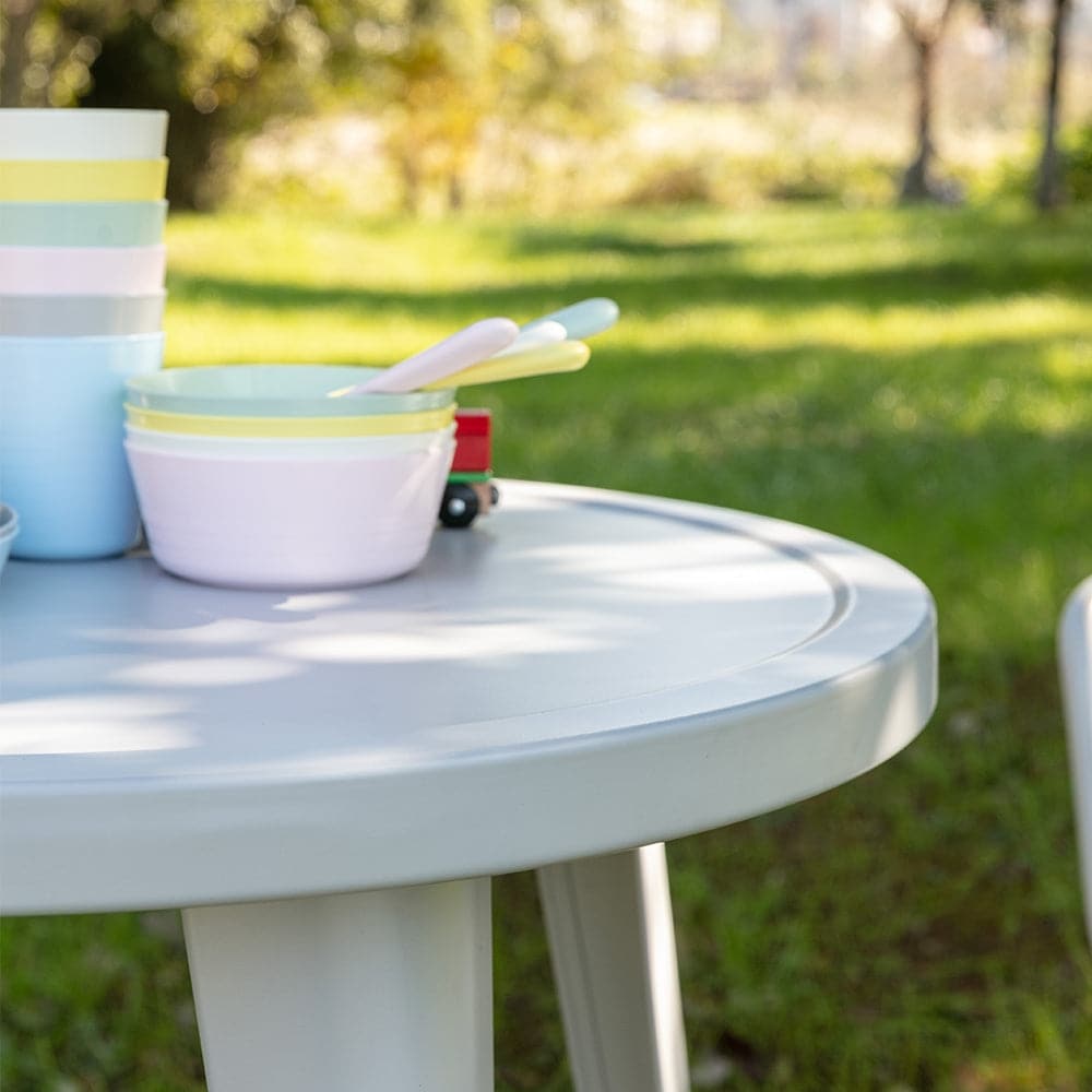 Set tavolo e sedie in metallo bianco per esterni Coco Kids