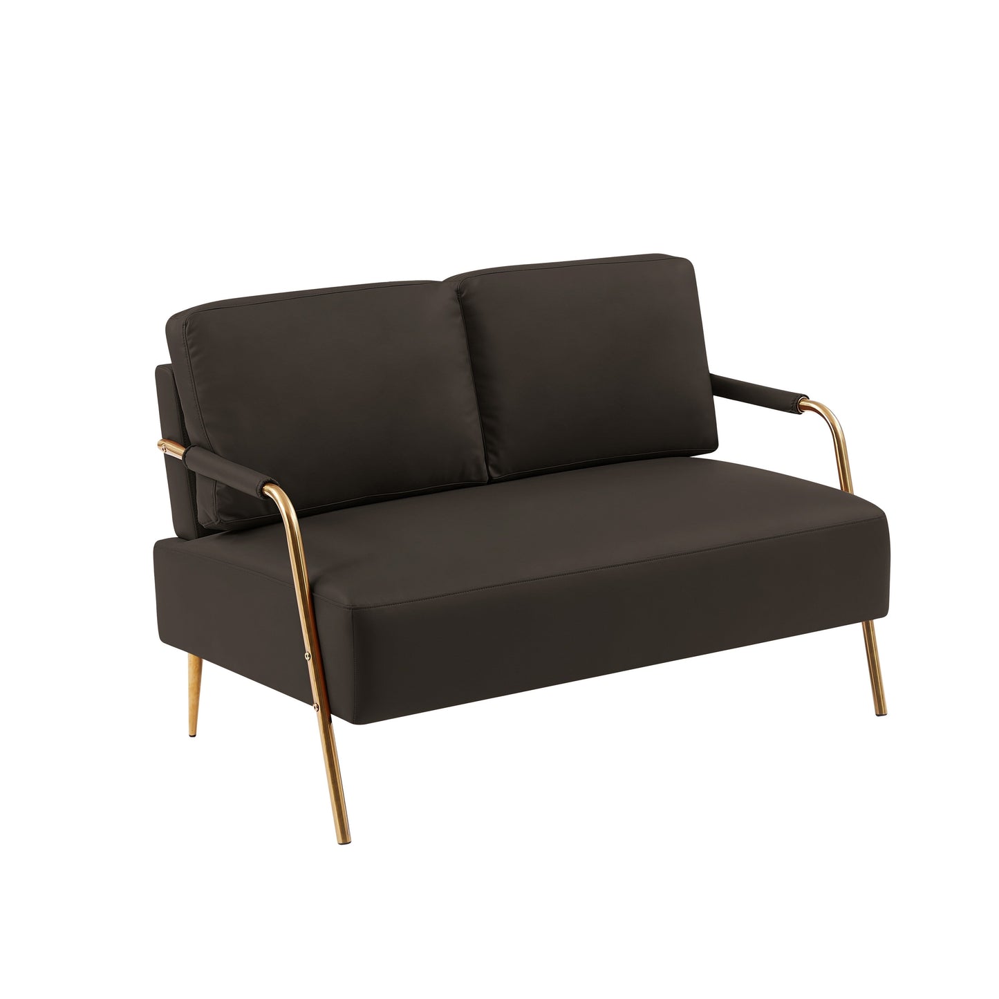 Divano moderno in tessuto Coffee Modern da 49,6 pollici, adatto agli animali domestici, con cuscino posteriore rimovibile e gambe in metallo per il soggiorno