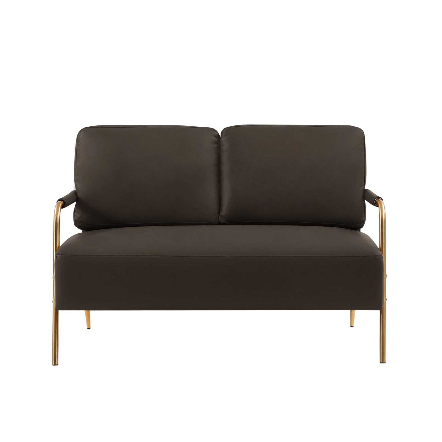 Divano moderno in tessuto Coffee Modern da 49,6 pollici, adatto agli animali domestici, con cuscino posteriore rimovibile e gambe in metallo per il soggiorno