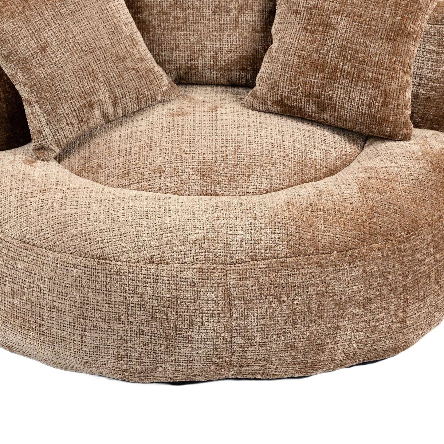 Divano singolo oversize in ciniglia da 42,52 pollici con tre cuscini per camera da letto