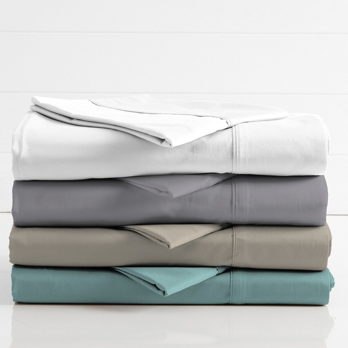 Set di lenzuola antipiega in misto cotone premium Color Sense 1200TC