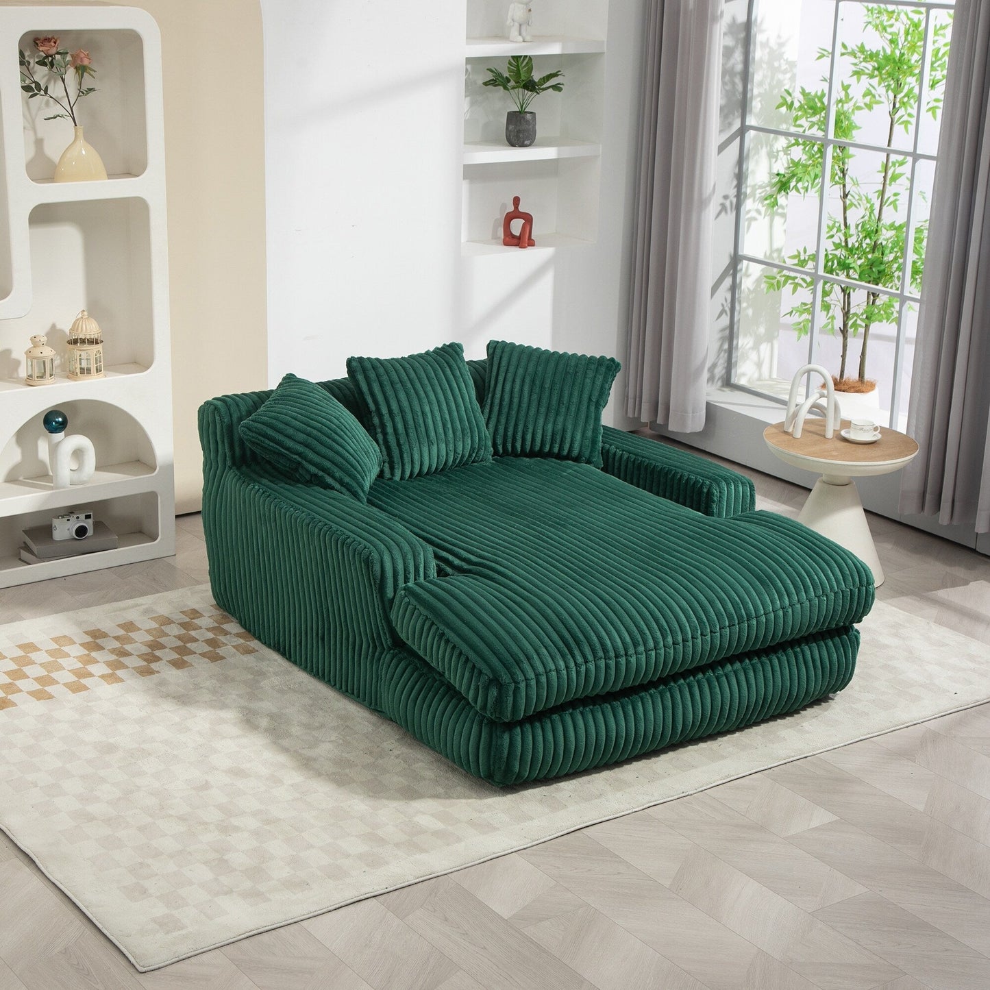 Divano letto in velluto a coste con imbottitura in spugna altamente elastica, divano senza installazione per soggiorno