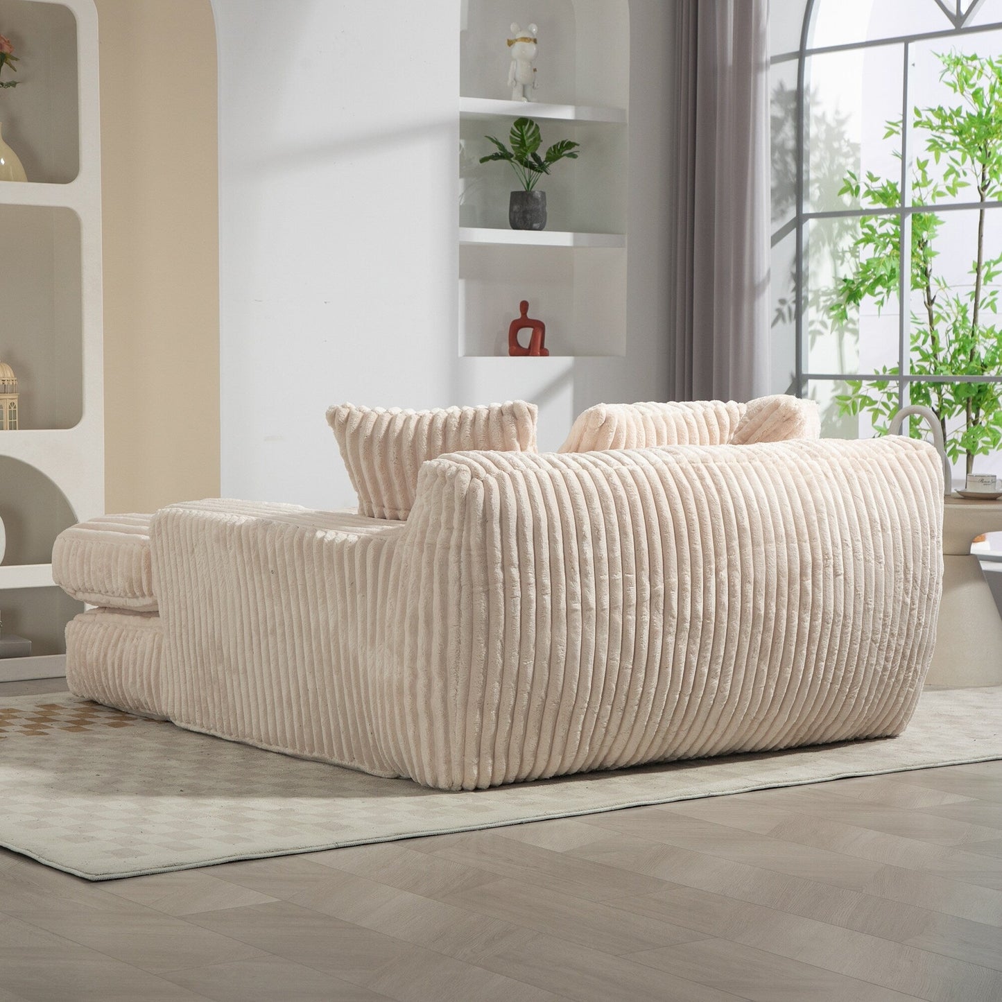Divano letto in velluto a coste con imbottitura in spugna altamente elastica, divano senza installazione per soggiorno
