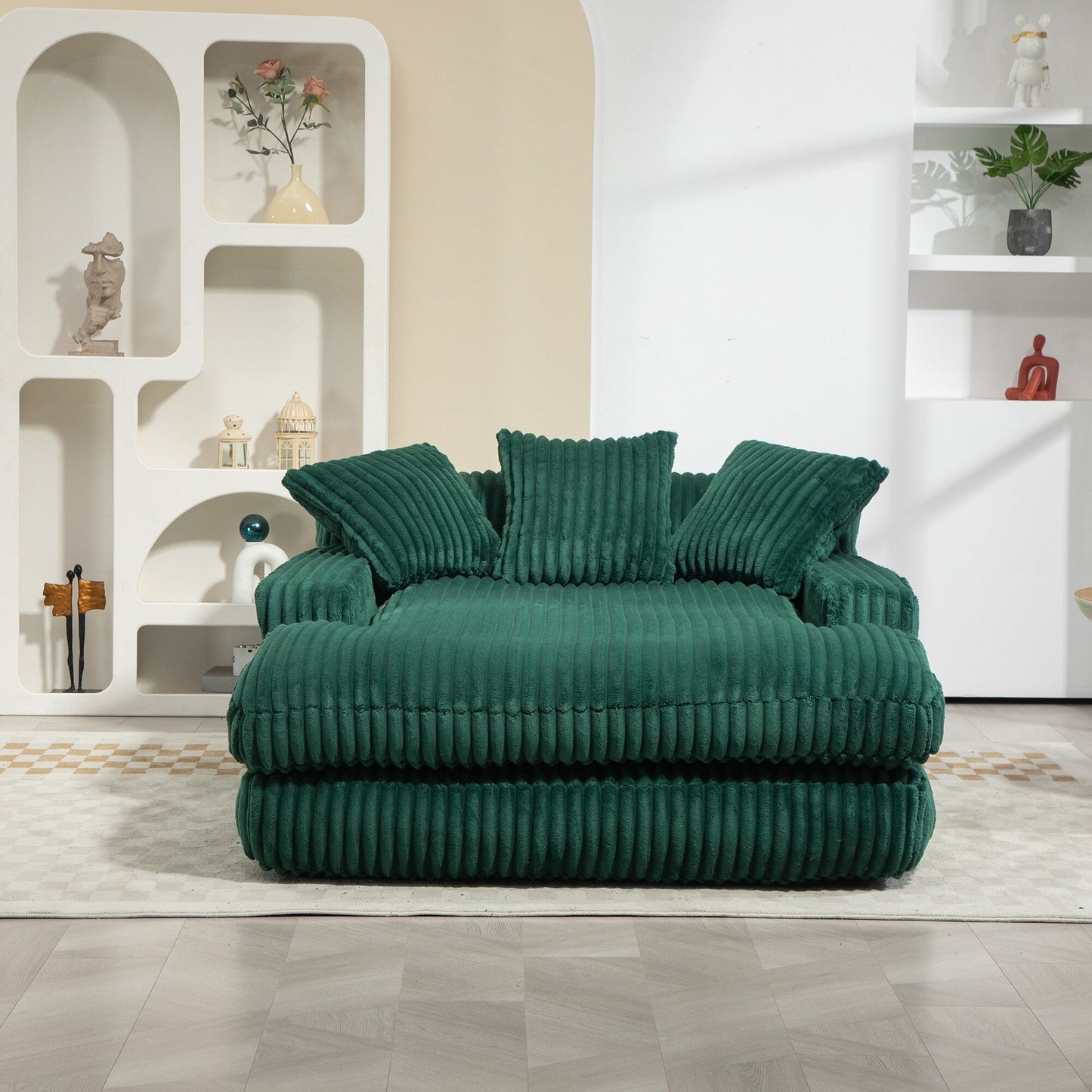 Divano letto in velluto a coste con imbottitura in spugna altamente elastica, divano senza installazione per soggiorno